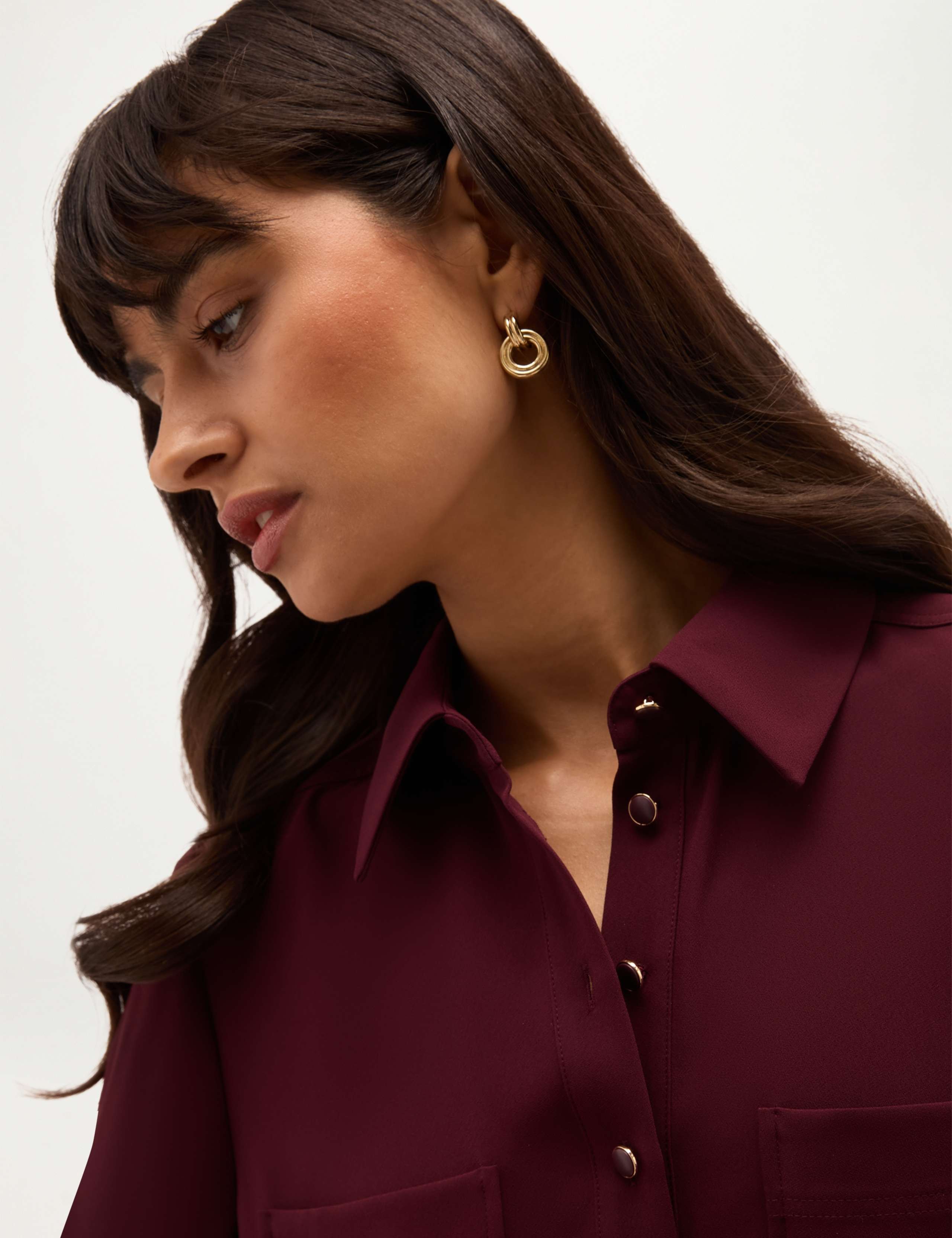 Button Front Knee Length Shirt Dress 6 of 6