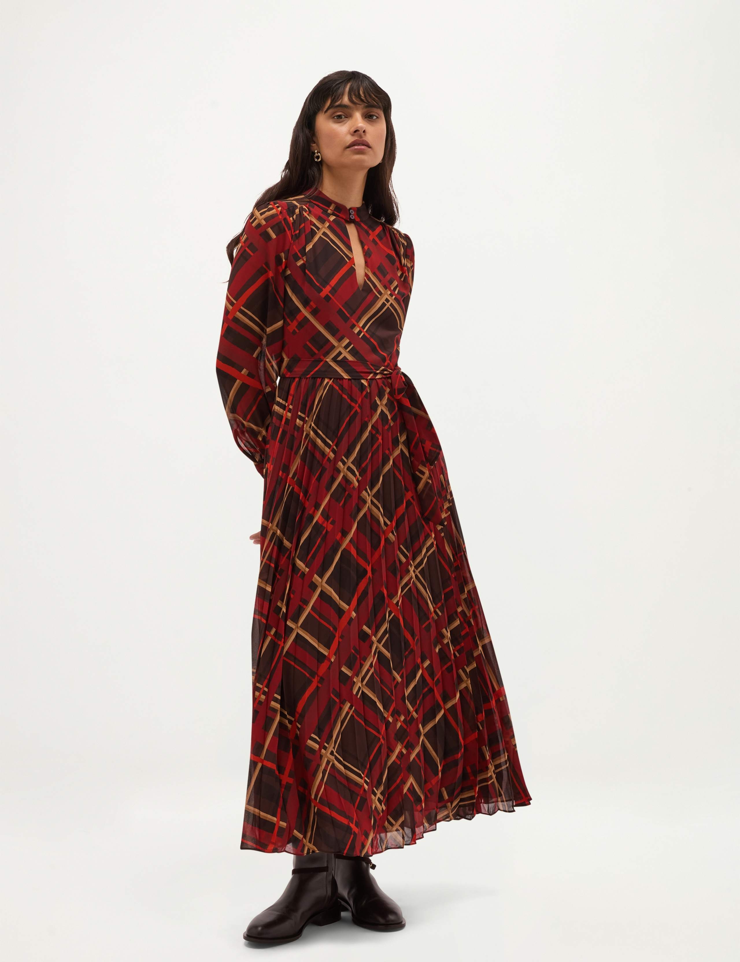 Button Front Knee Length Shirt Dress 1 of 8