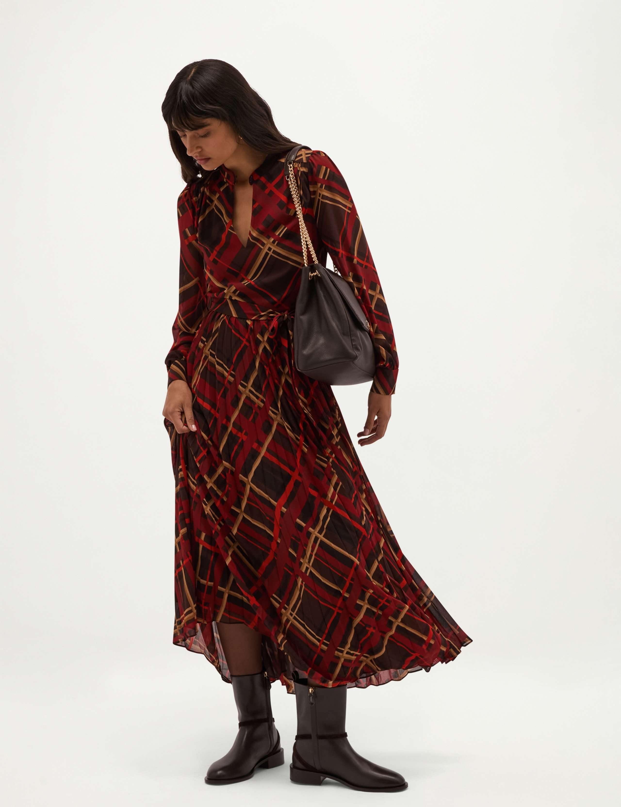 Button Front Knee Length Shirt Dress 4 of 8