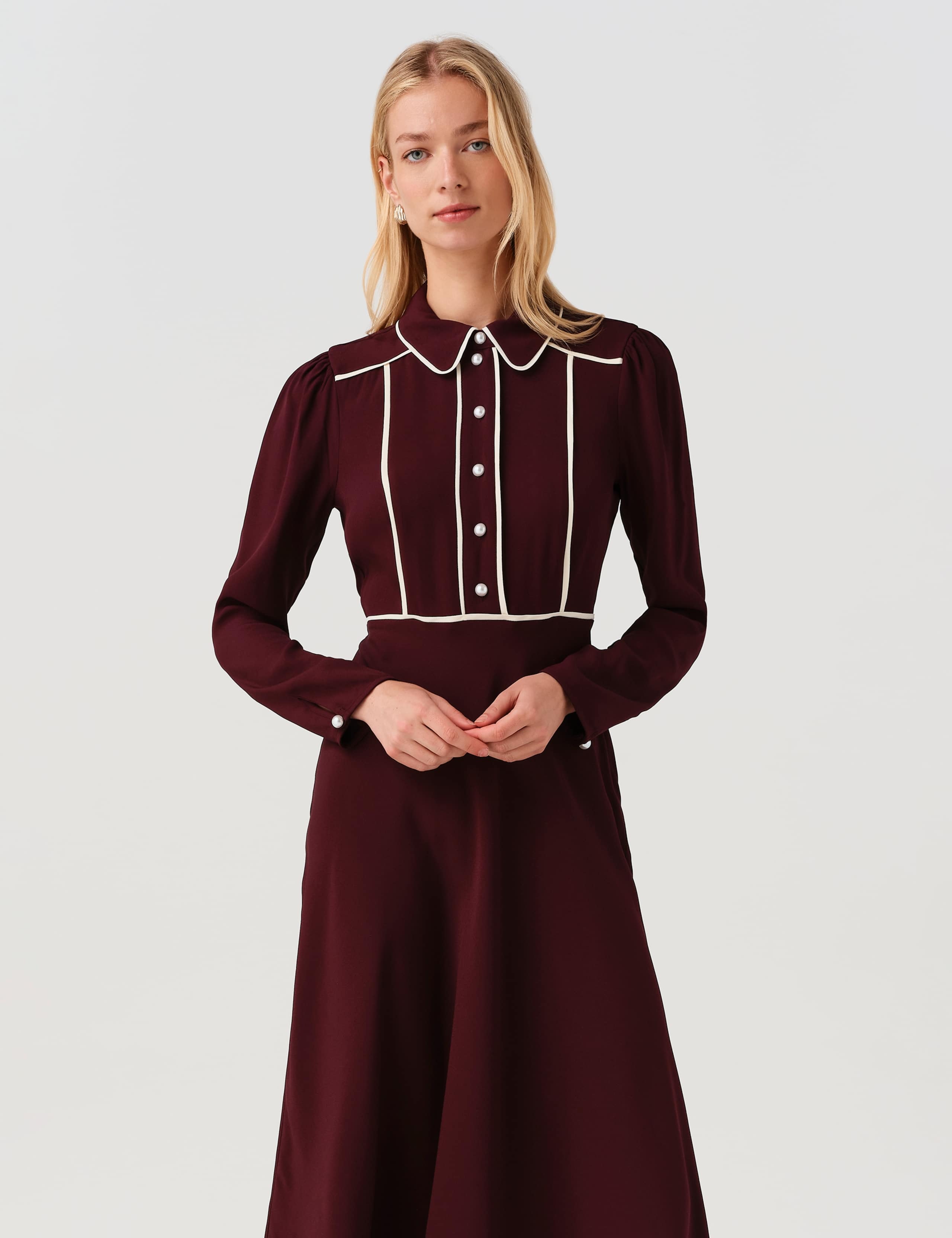 Satin Midi Waisted Dress 11 of 11