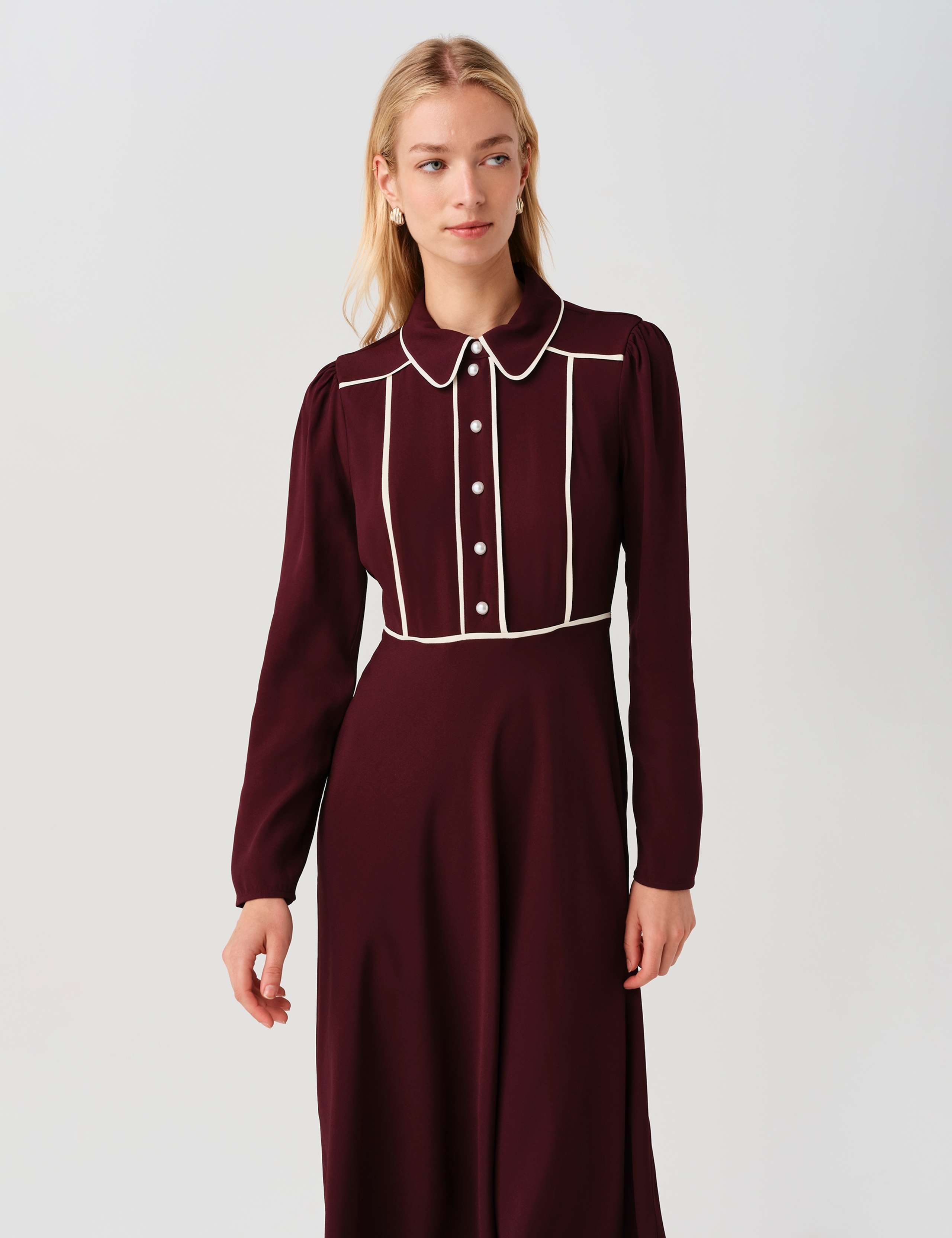 Satin Midi Waisted Dress 5 of 11