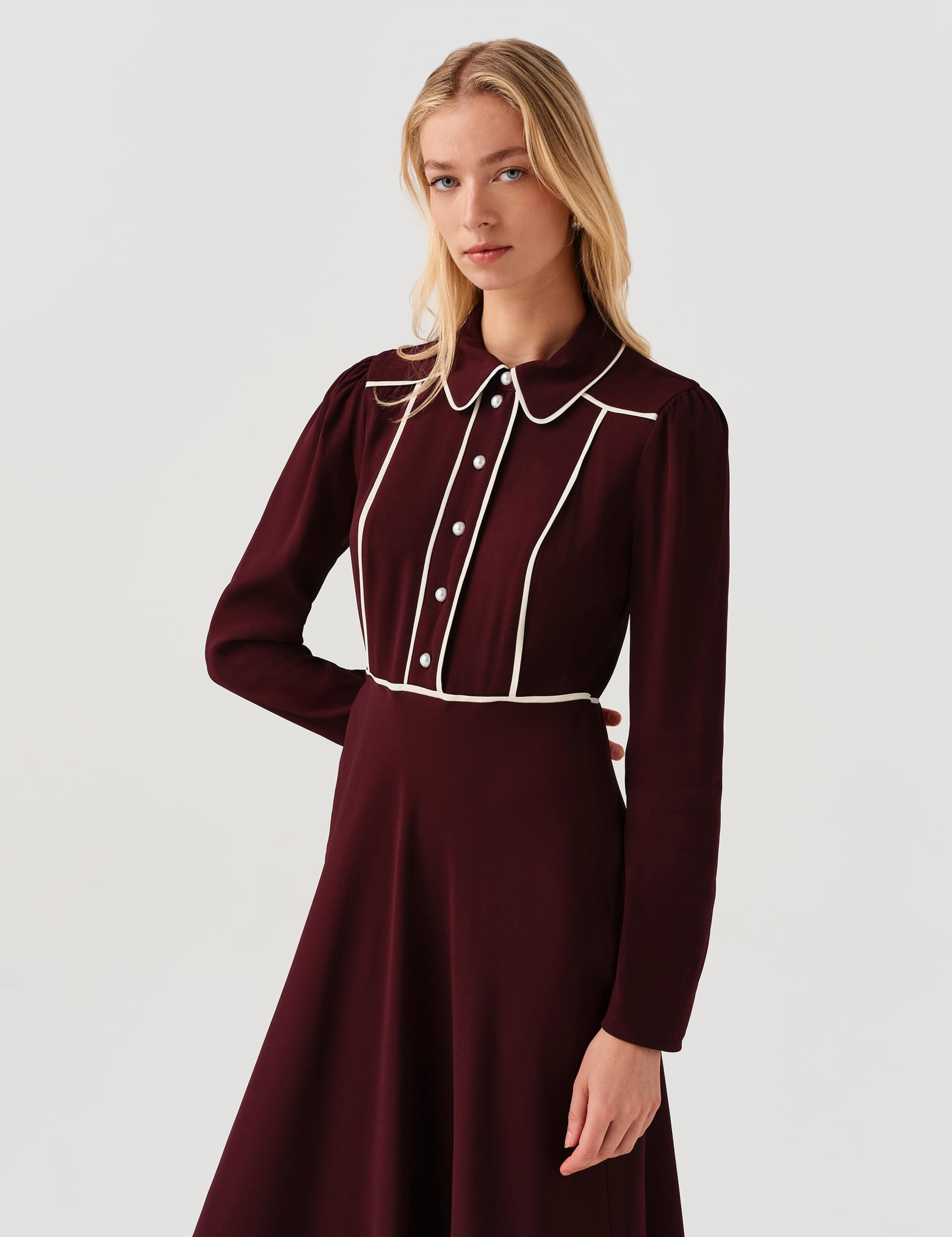 Satin Midi Waisted Dress 10 of 11