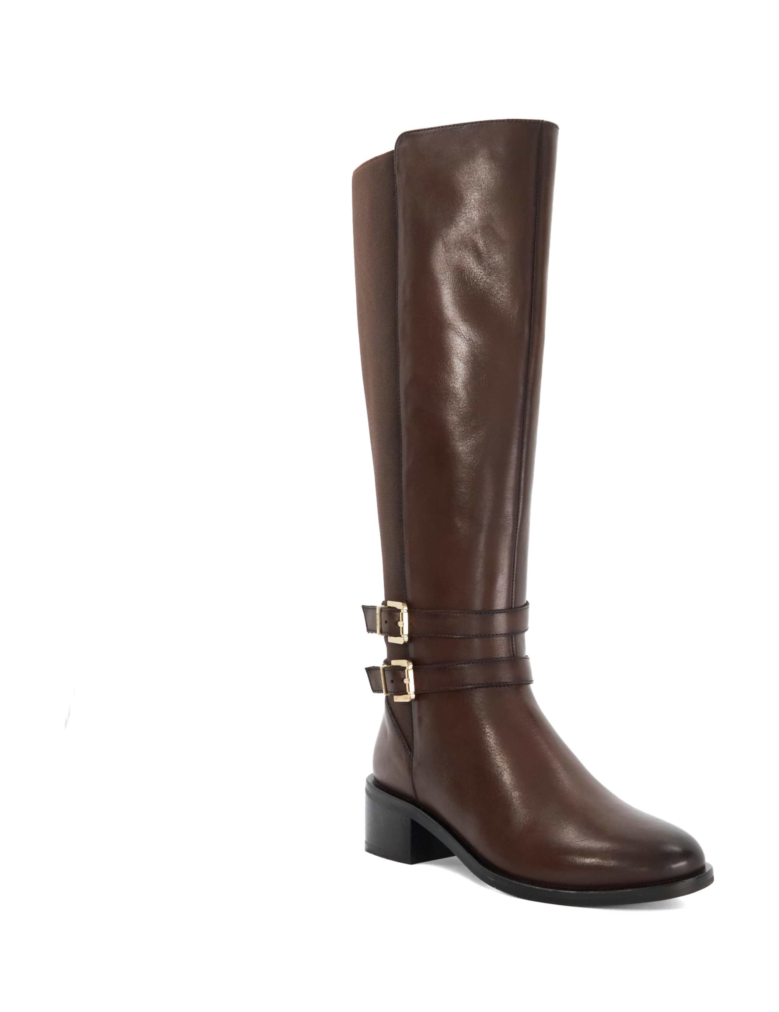 Leather Double Buckle Knee High Boots 3 of 5