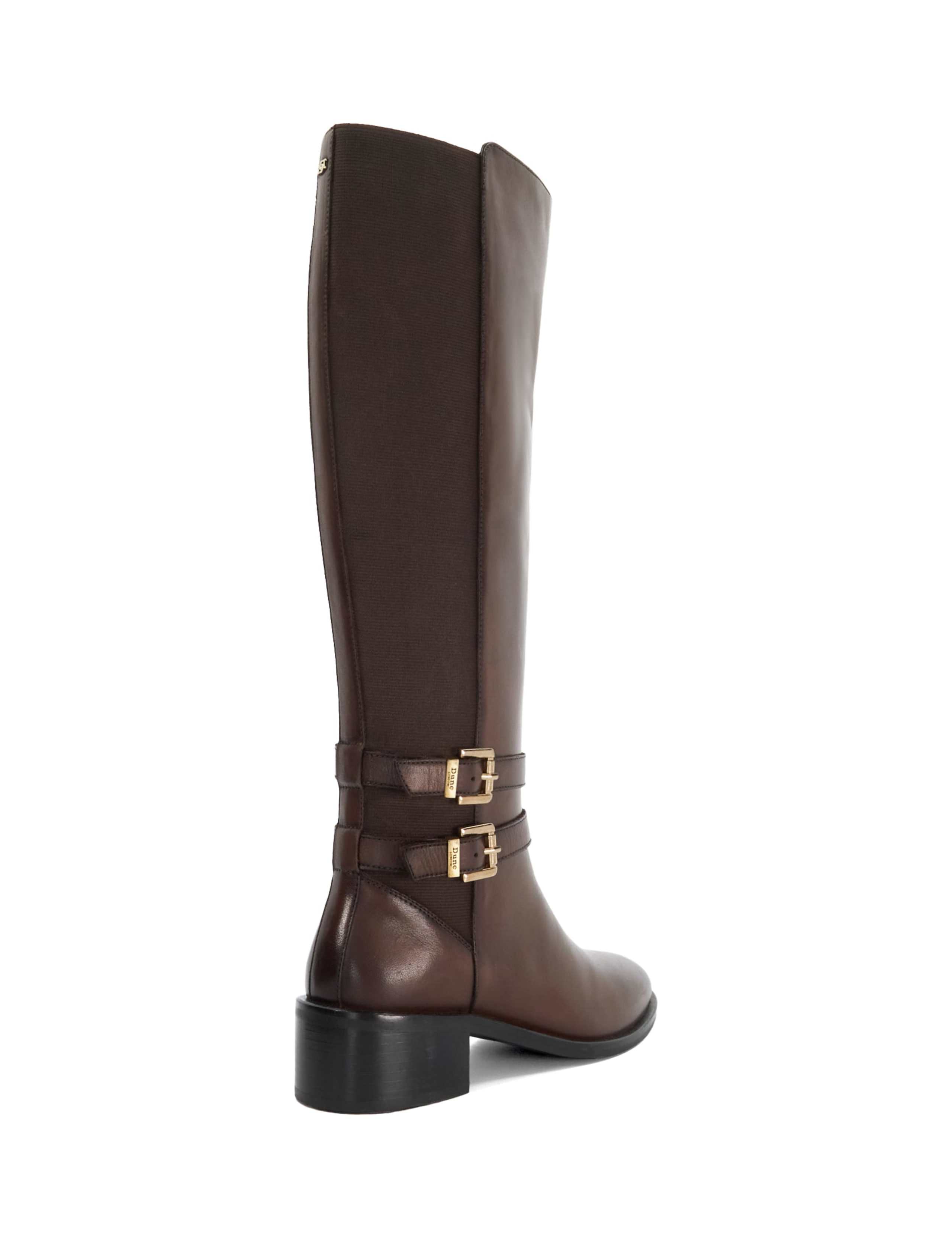Leather Double Buckle Knee High Boots 4 of 5