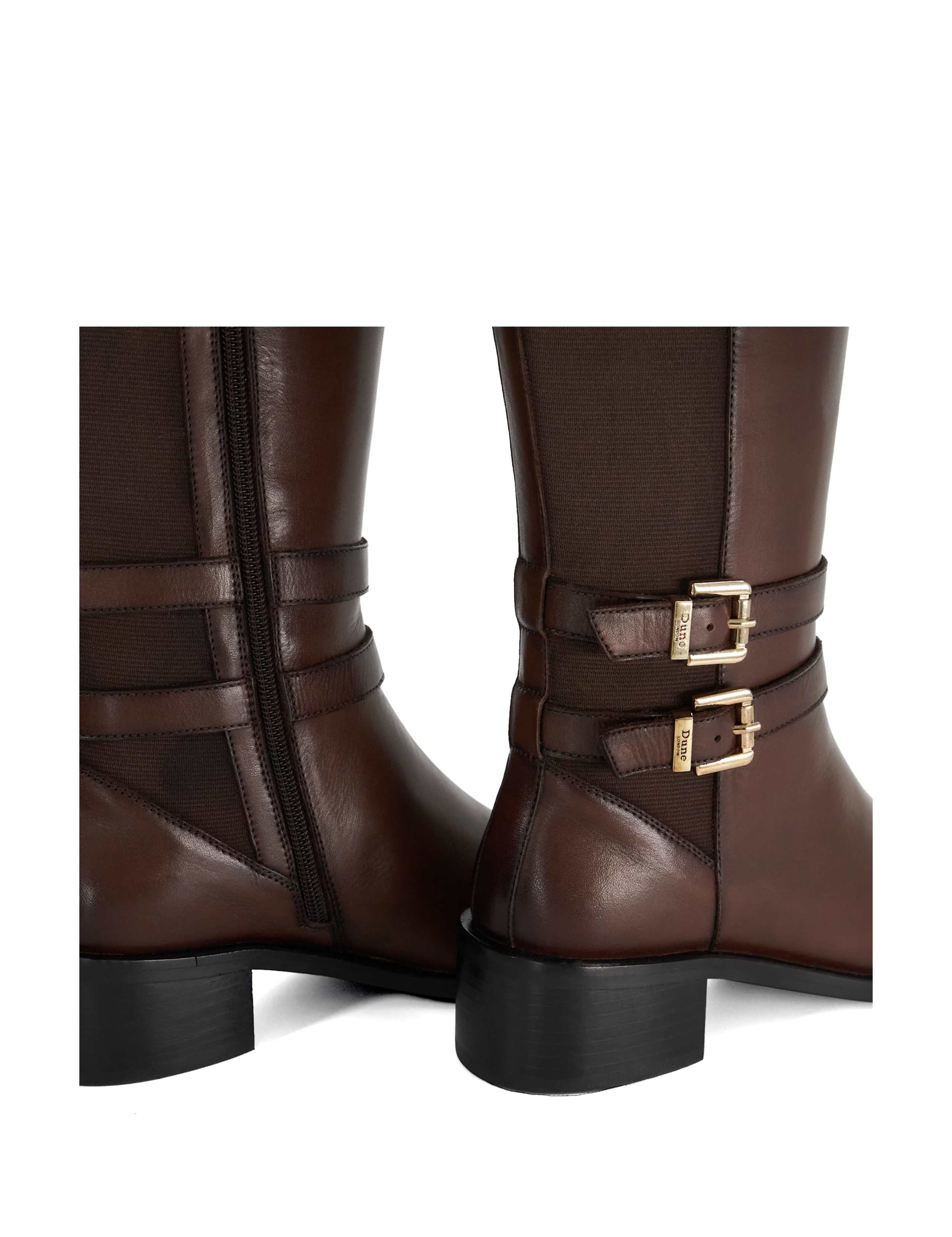 Leather Double Buckle Knee High Boots 5 of 5