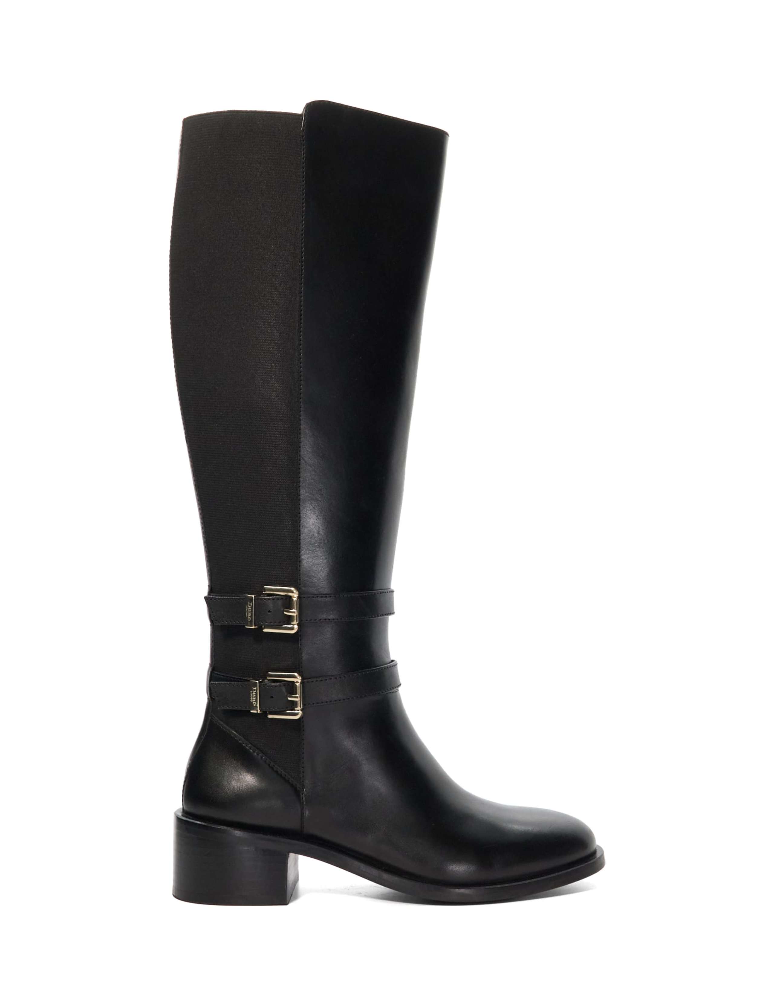 Leather Double Buckle Knee High Boots 1 of 4