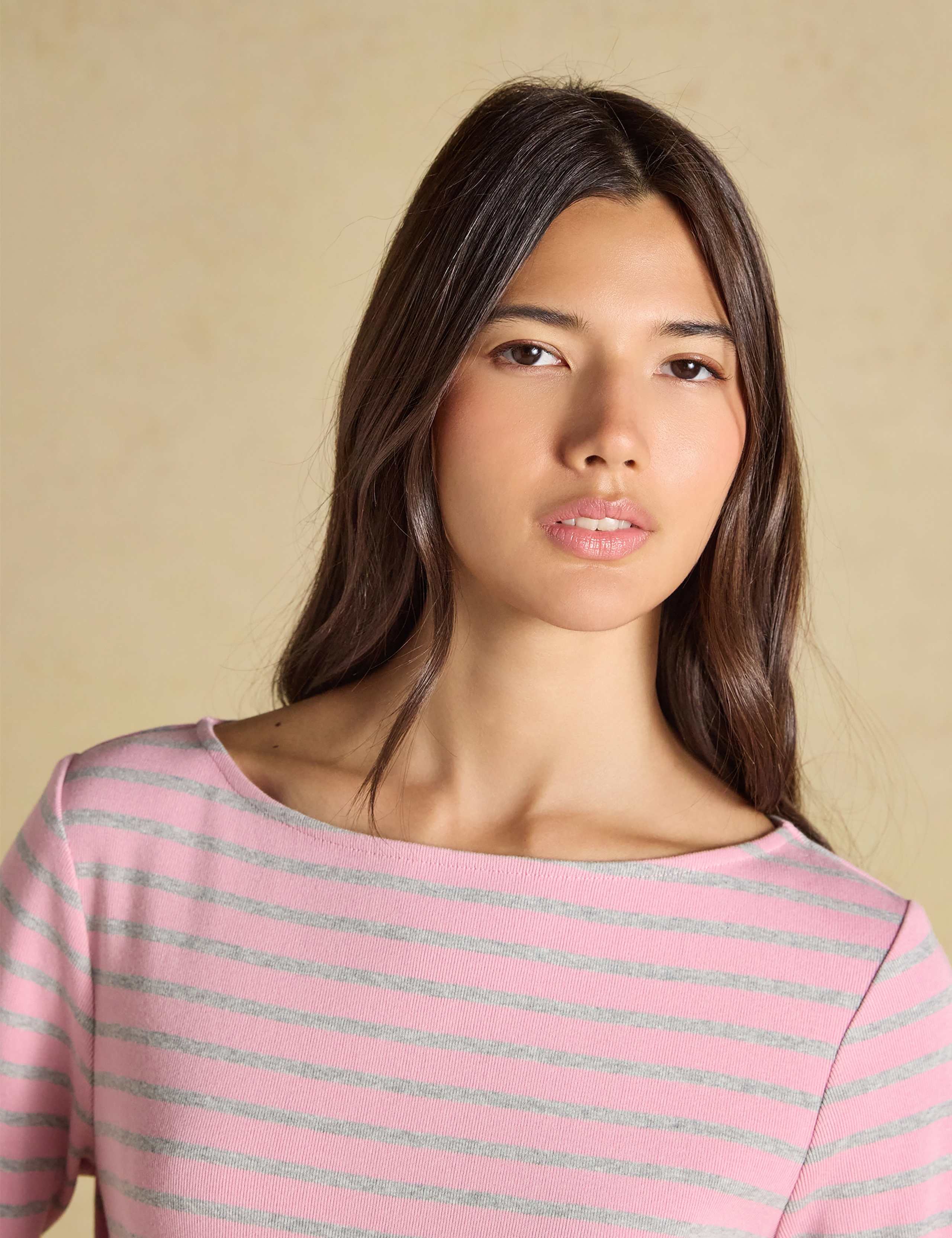 Pure Cotton Striped Slash Neck Top 4 of 8
