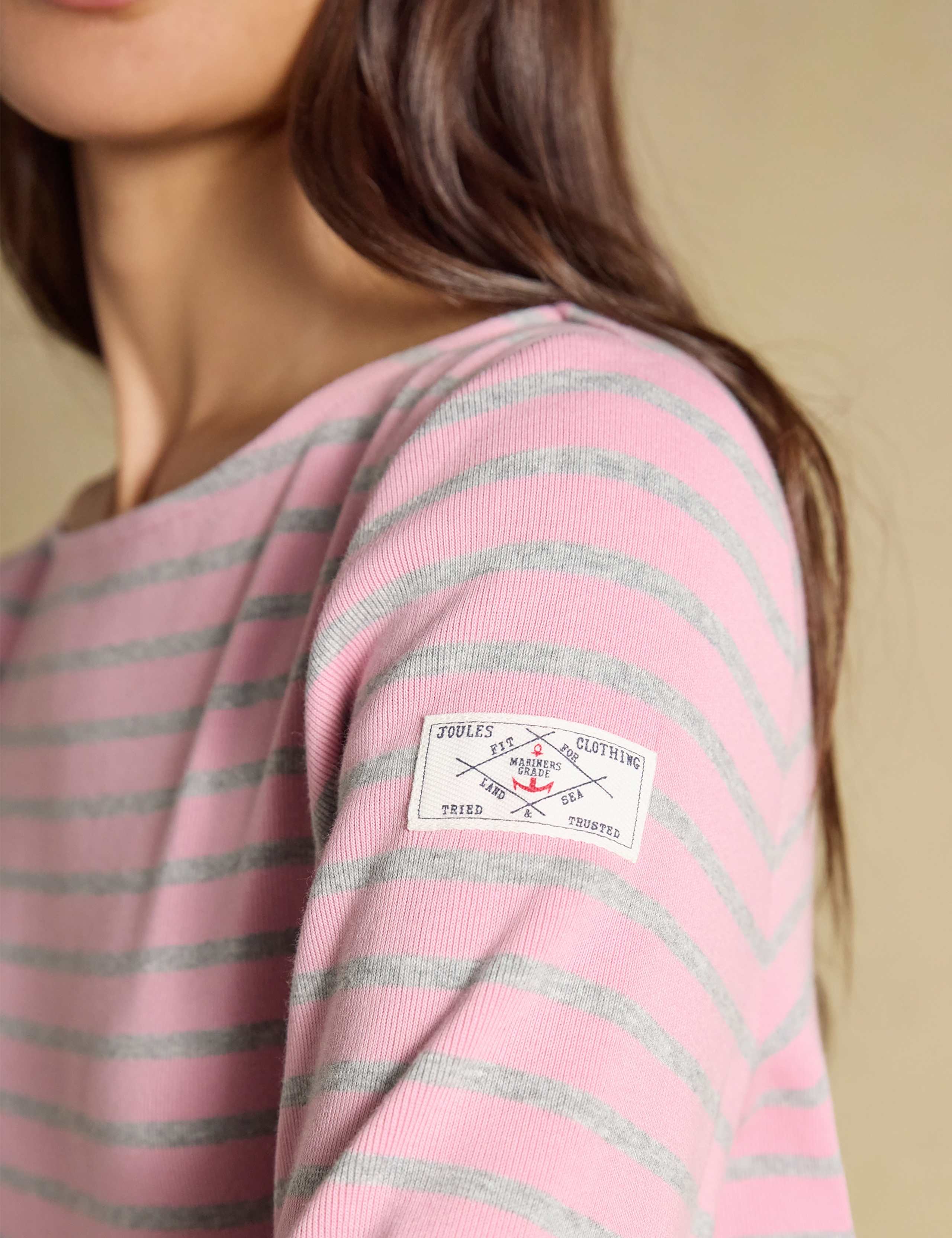 Pure Cotton Striped Slash Neck Top 7 of 8