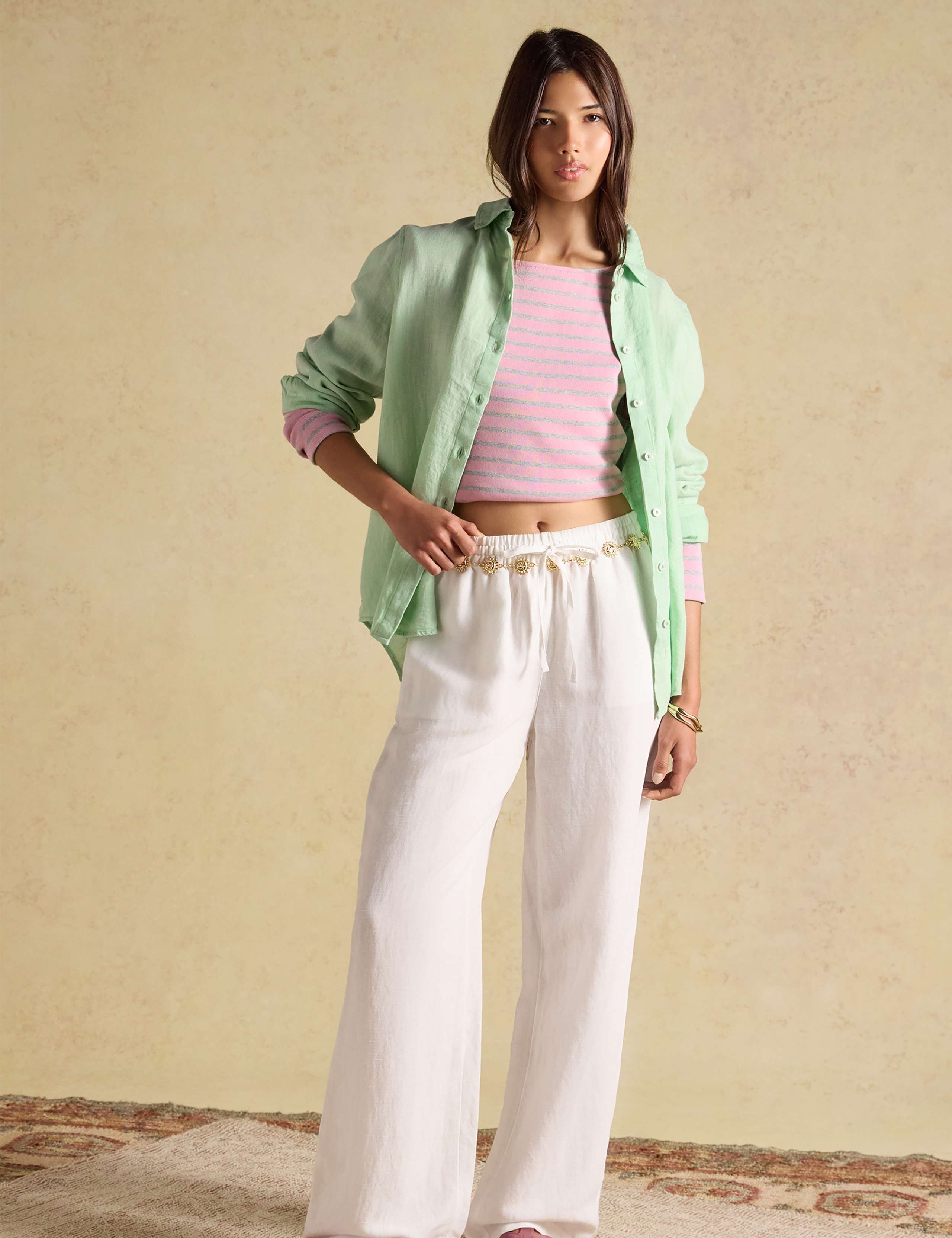 Pure Cotton Striped Slash Neck Top 8 of 8