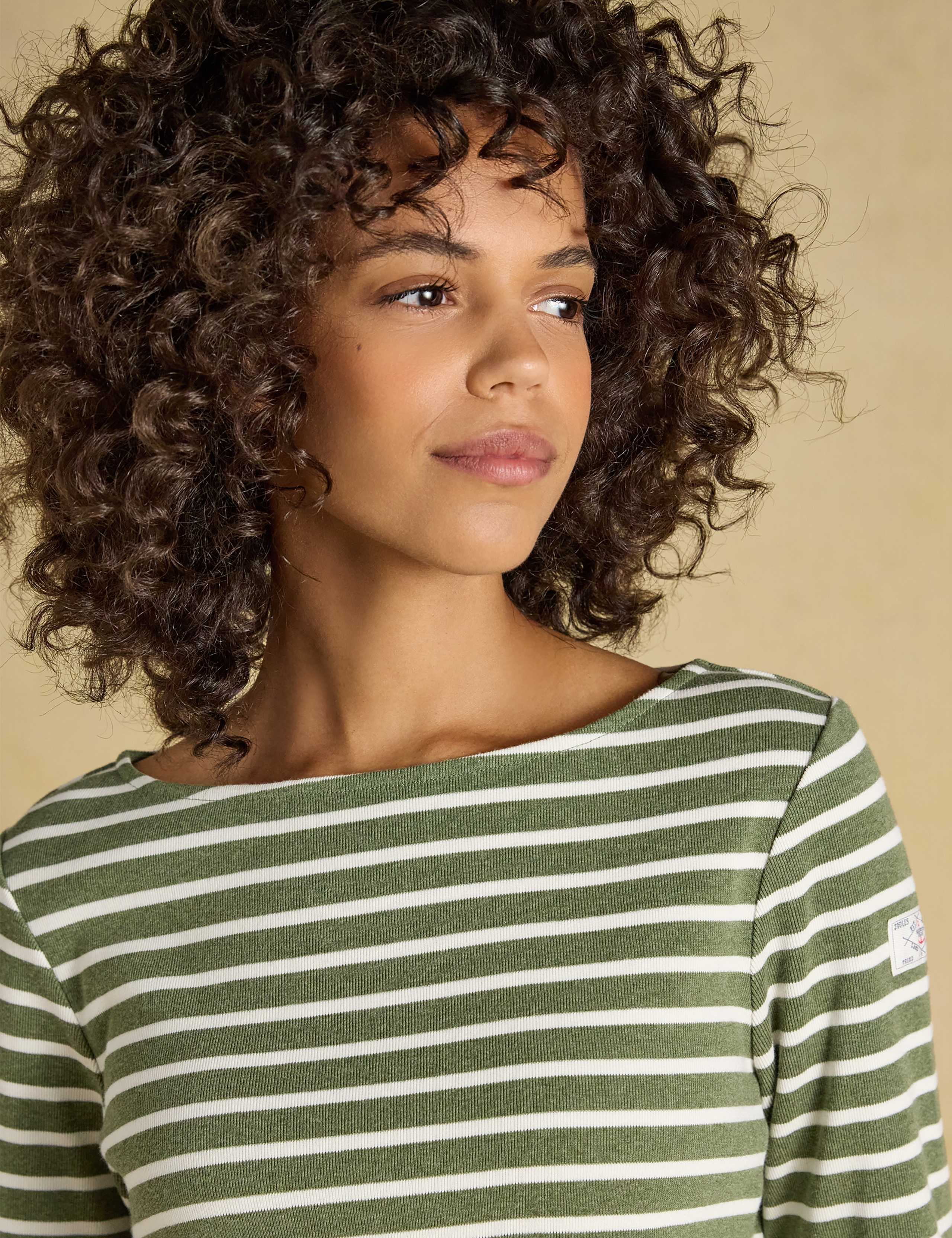 Pure Cotton Striped Slash Neck Top 3 of 8