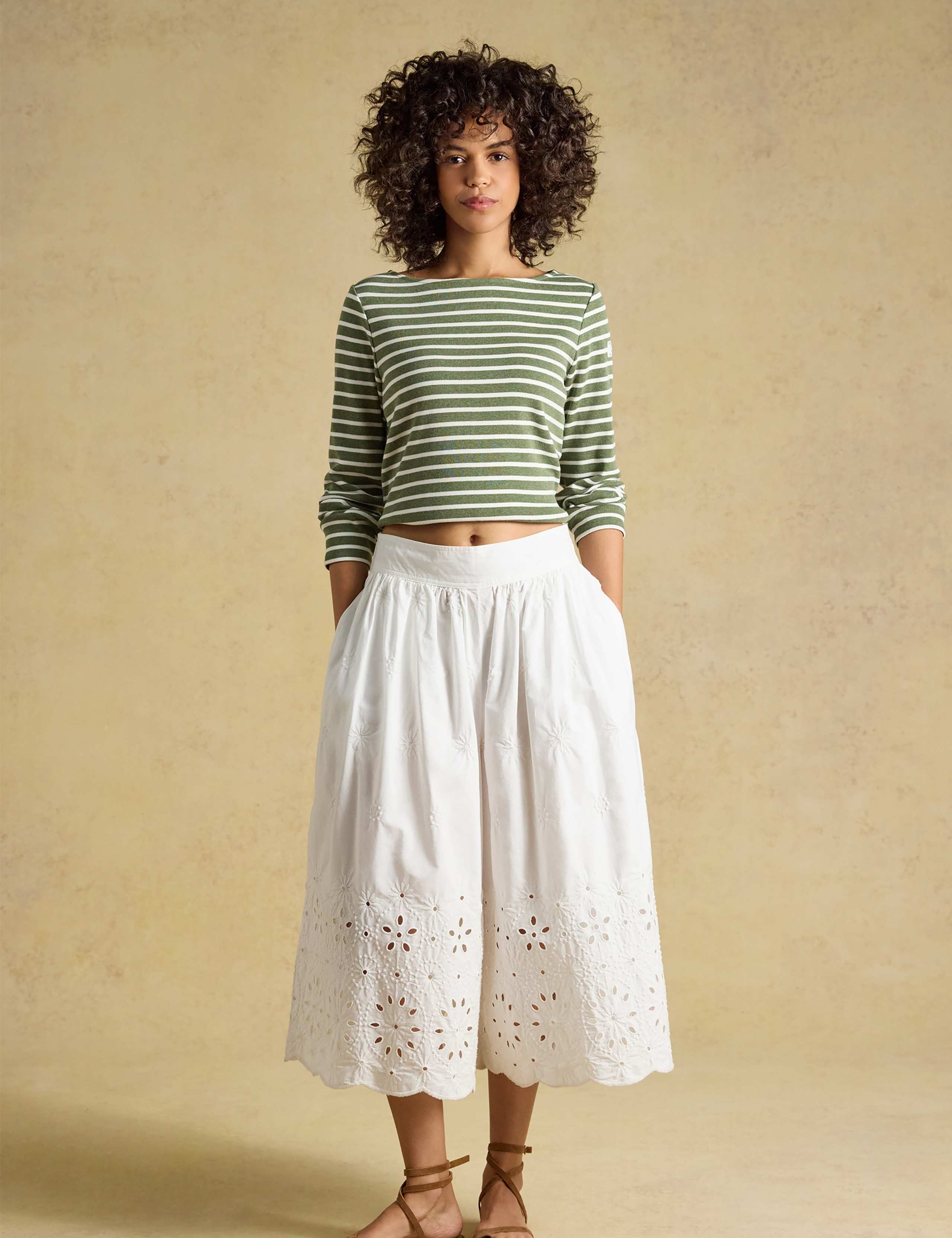 Pure Cotton Striped Slash Neck Top 4 of 8