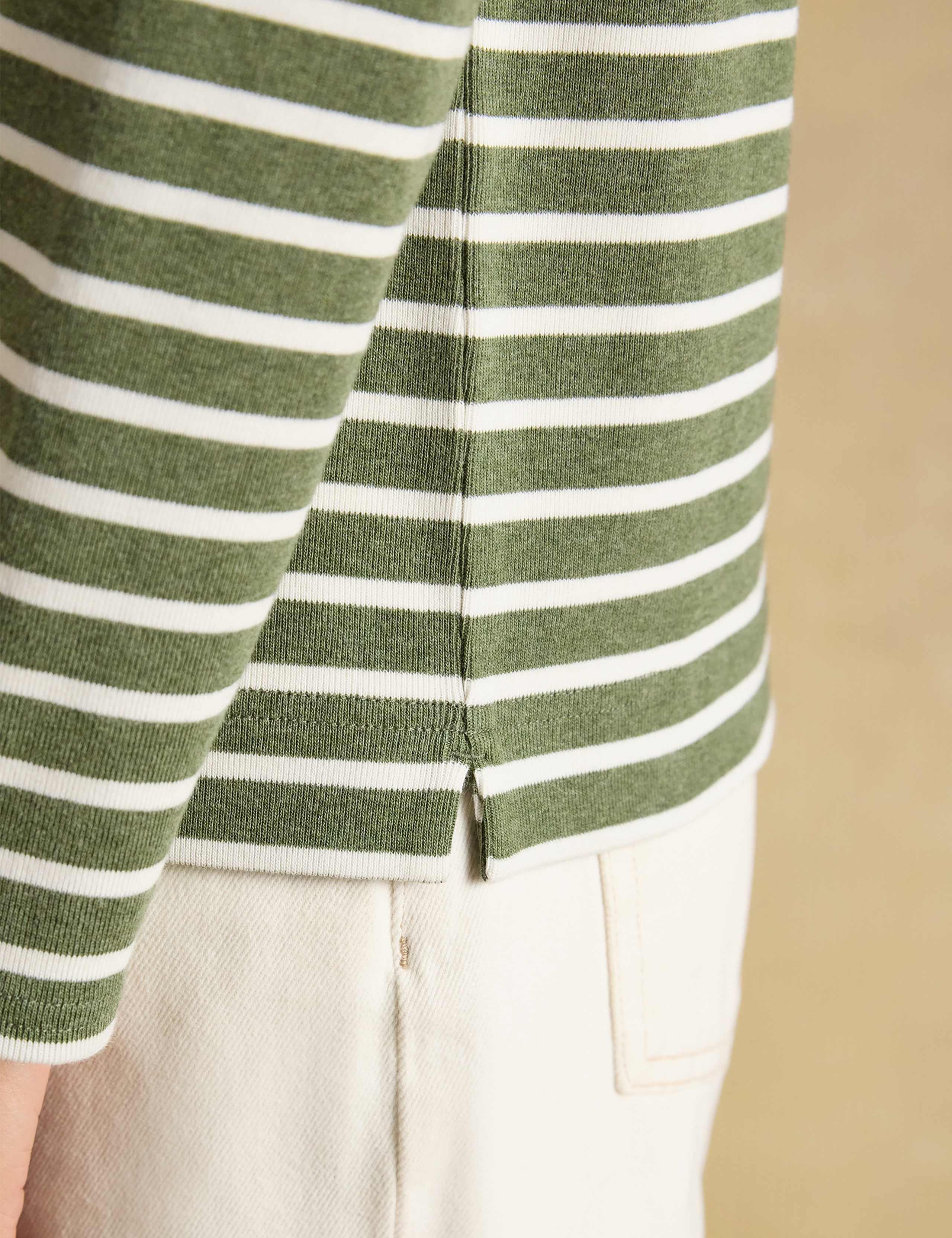Pure Cotton Striped Slash Neck Top 5 of 8