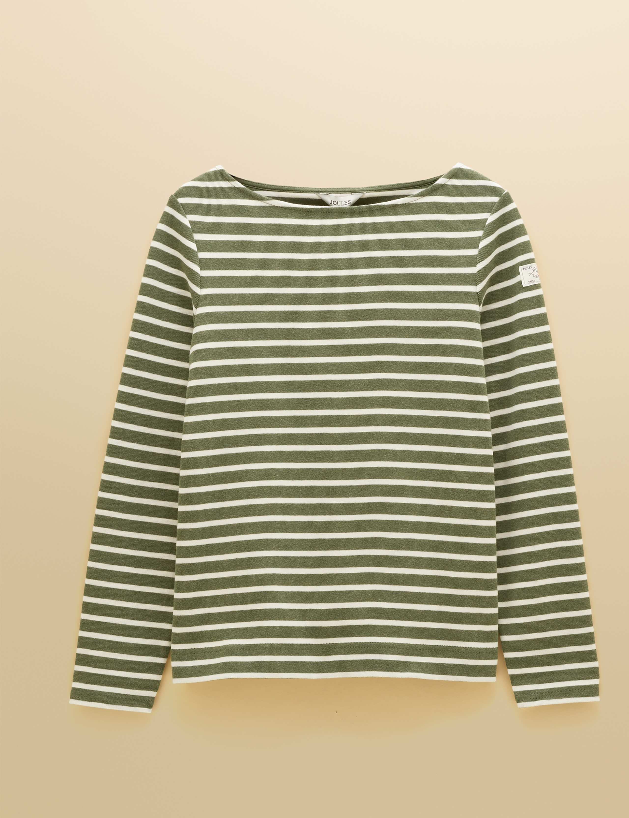 Pure Cotton Striped Slash Neck Top 2 of 8