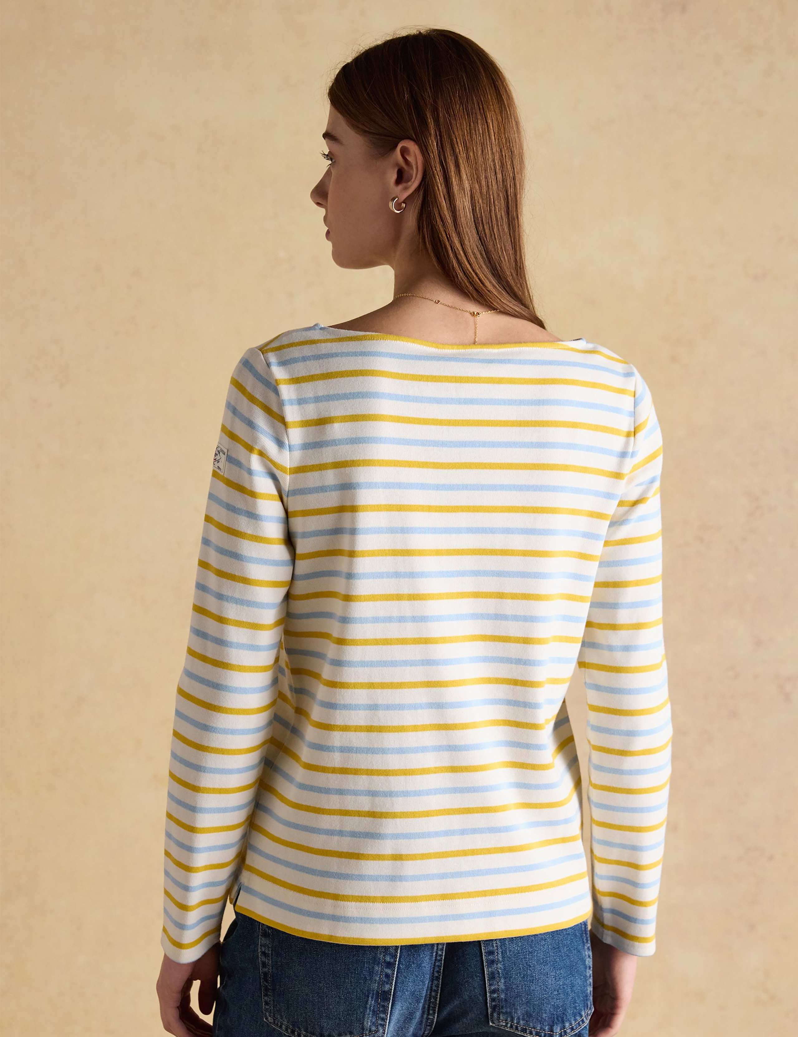 Pure Cotton Striped Slash Neck Top 4 of 7