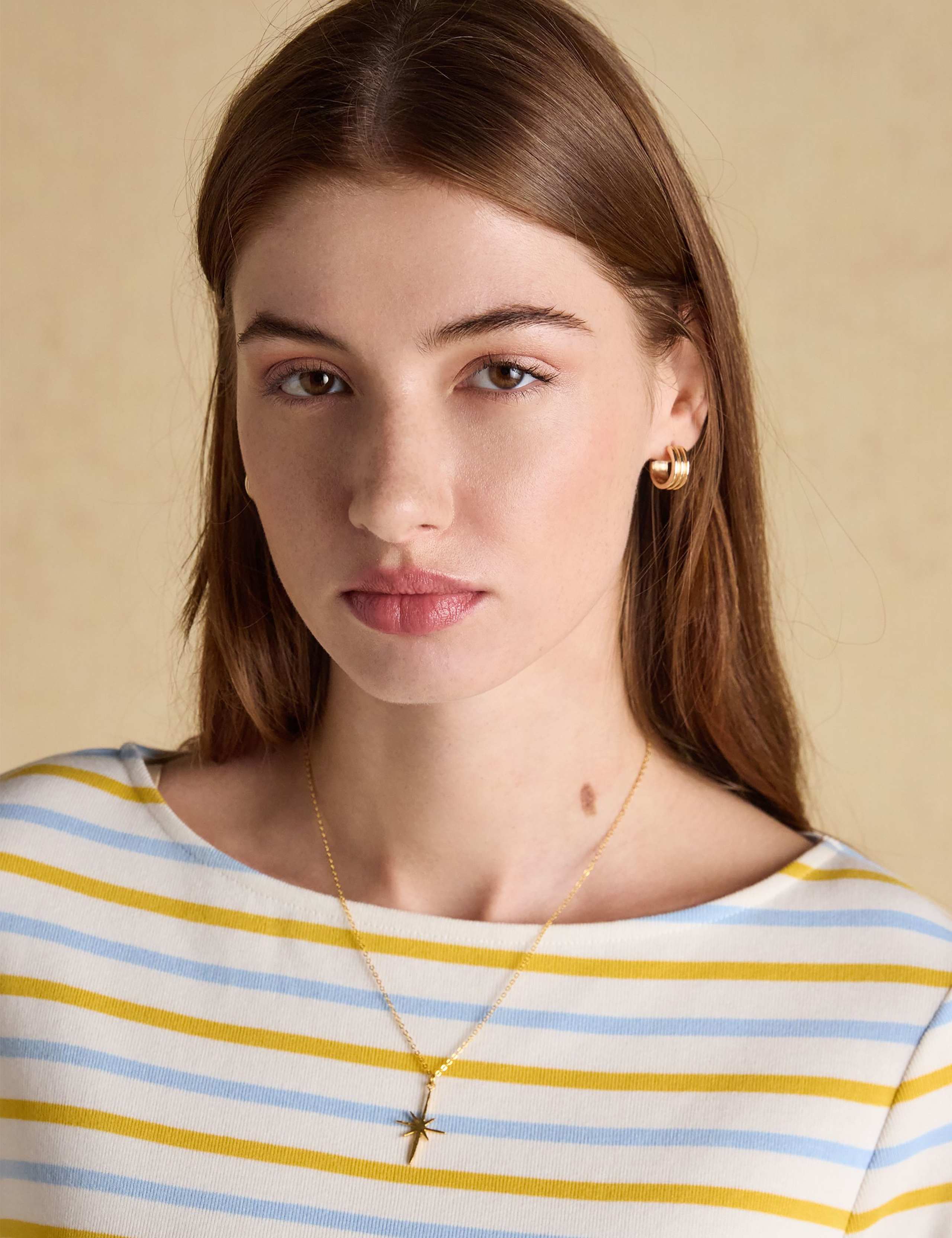 Pure Cotton Striped Slash Neck Top 5 of 7