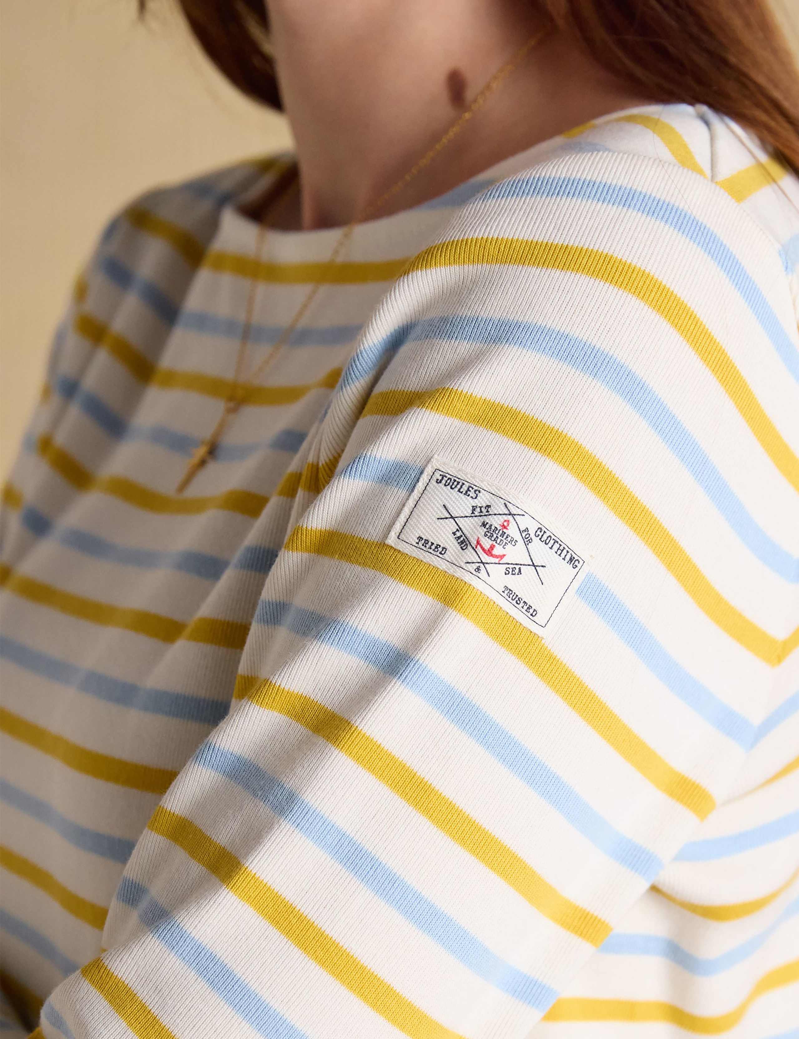 Pure Cotton Striped Slash Neck Top 6 of 7