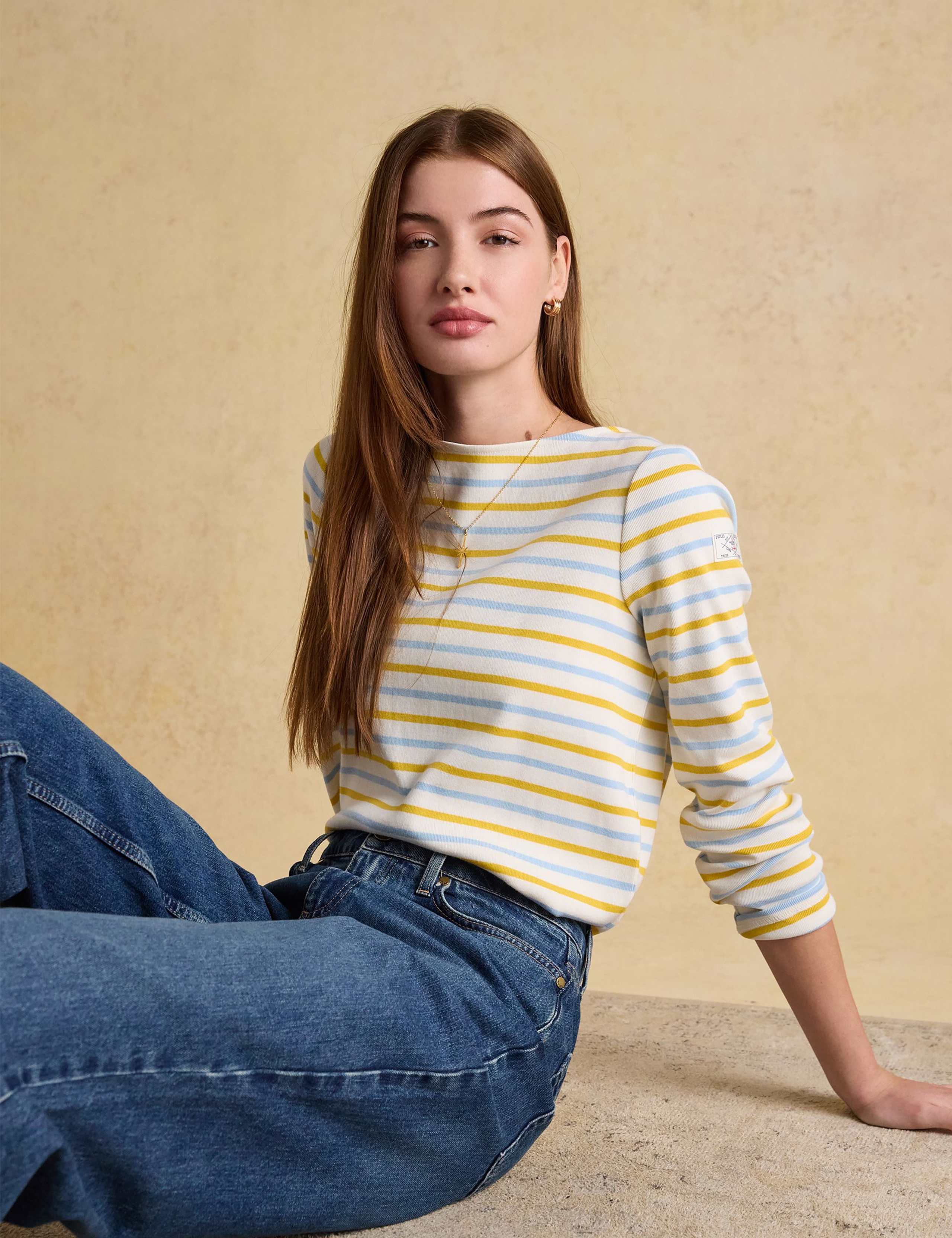 Pure Cotton Striped Slash Neck Top 7 of 7