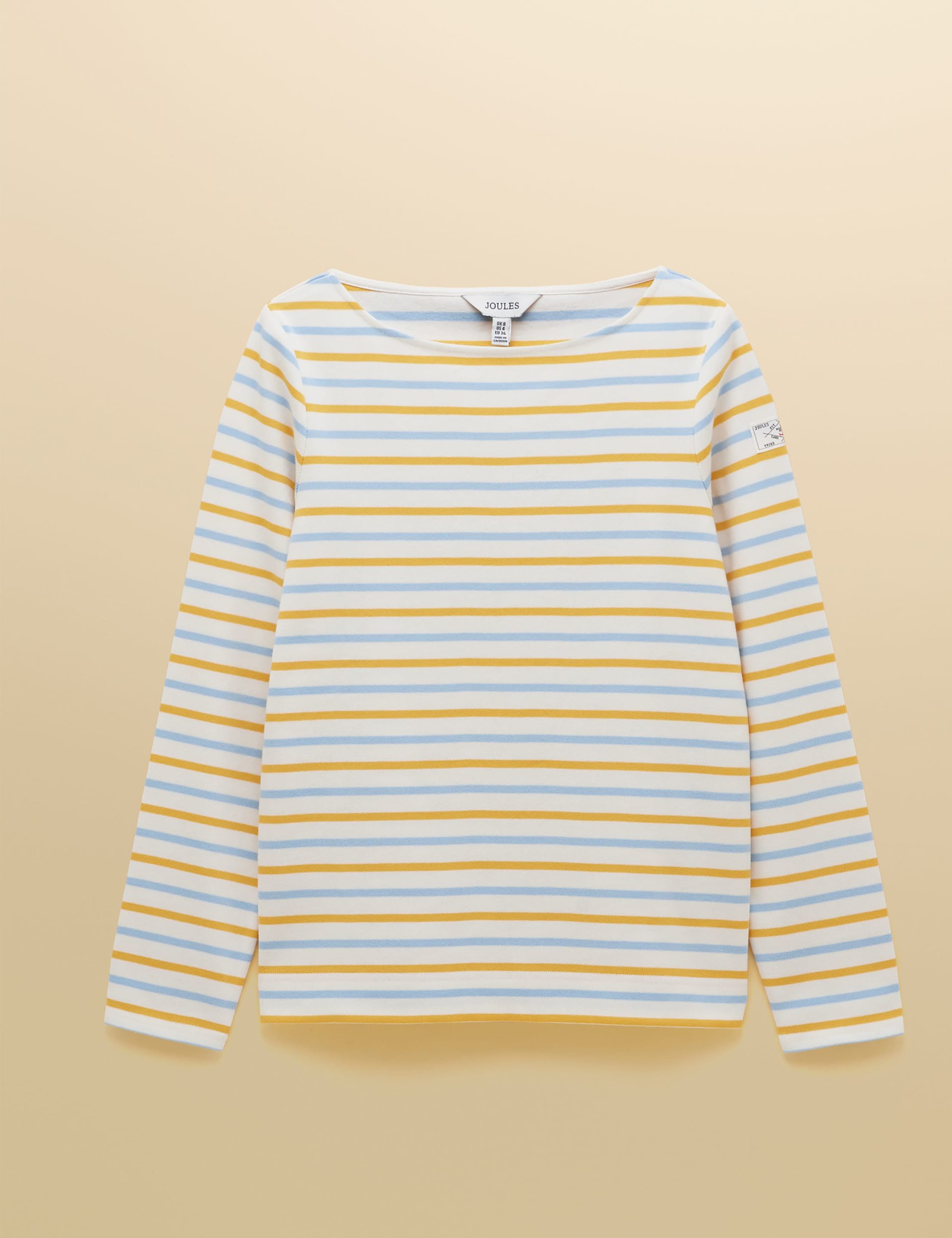 Pure Cotton Striped Slash Neck Top 2 of 7