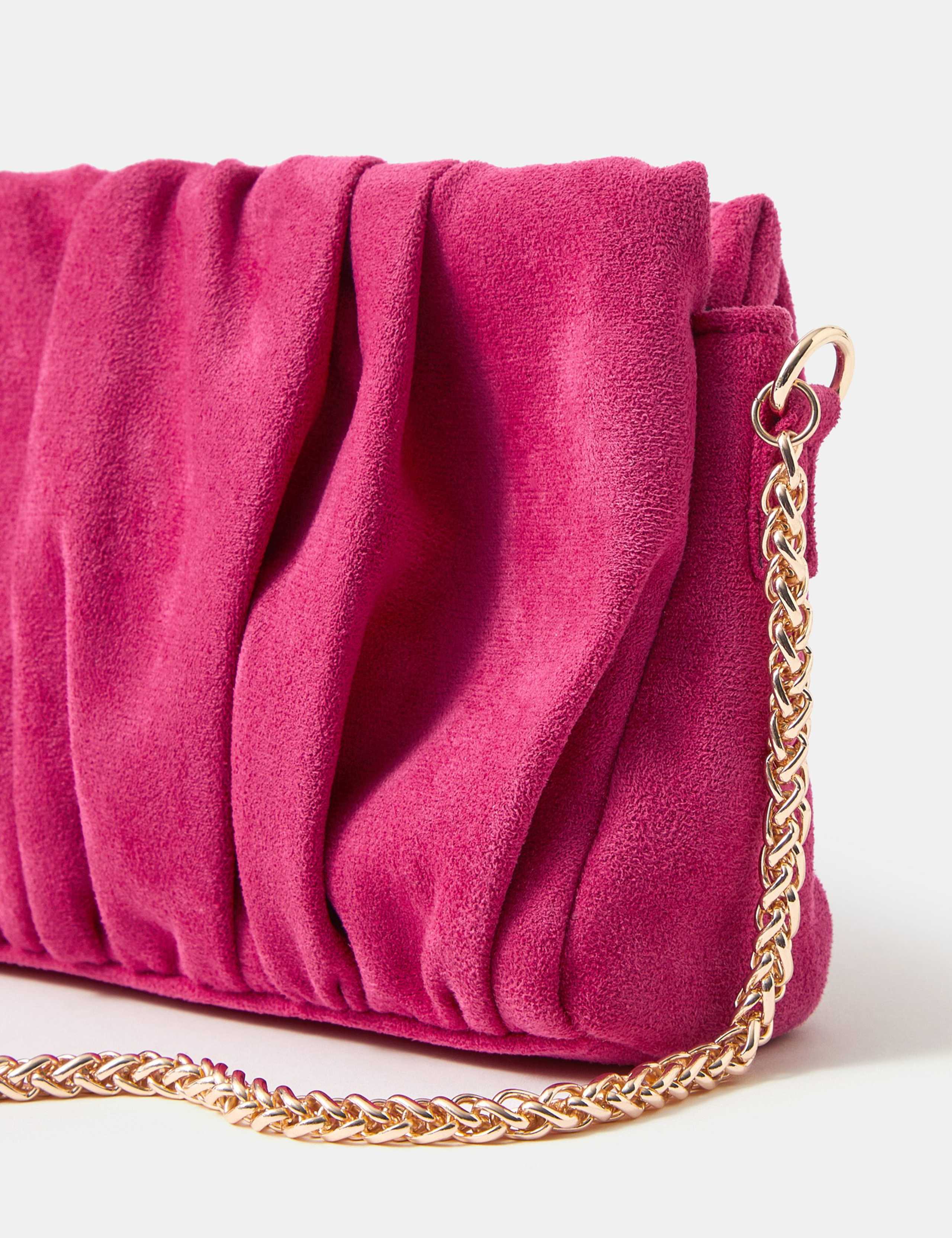 Suedette Ruched Chain Strap Shoulder Bag 5 of 5