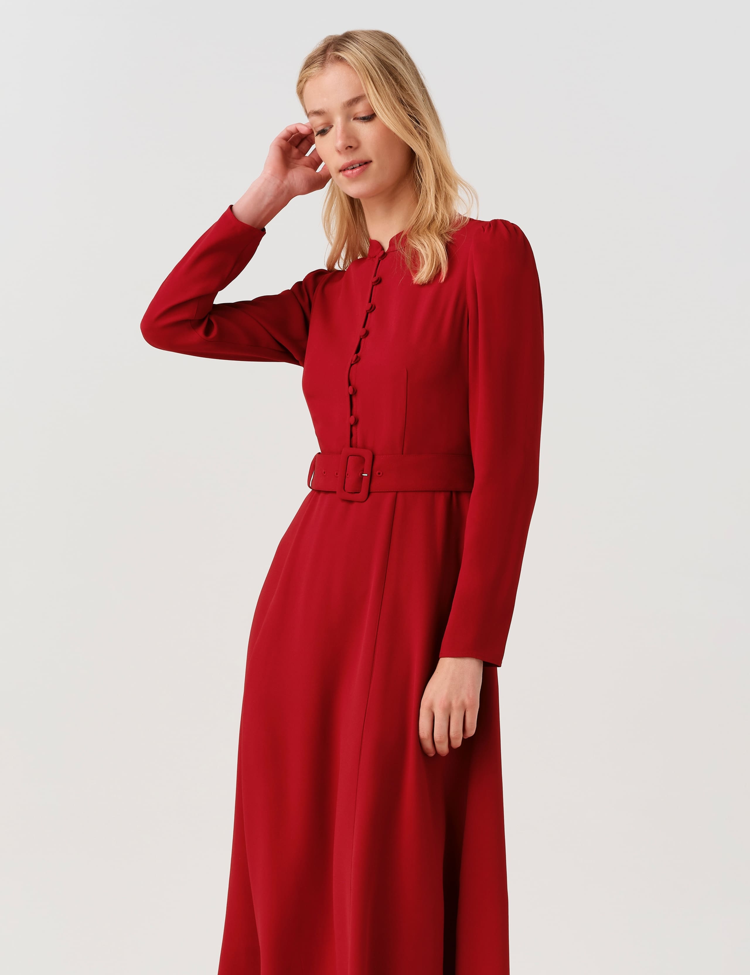 Belted Midi Waisted Dress 3 of 10
