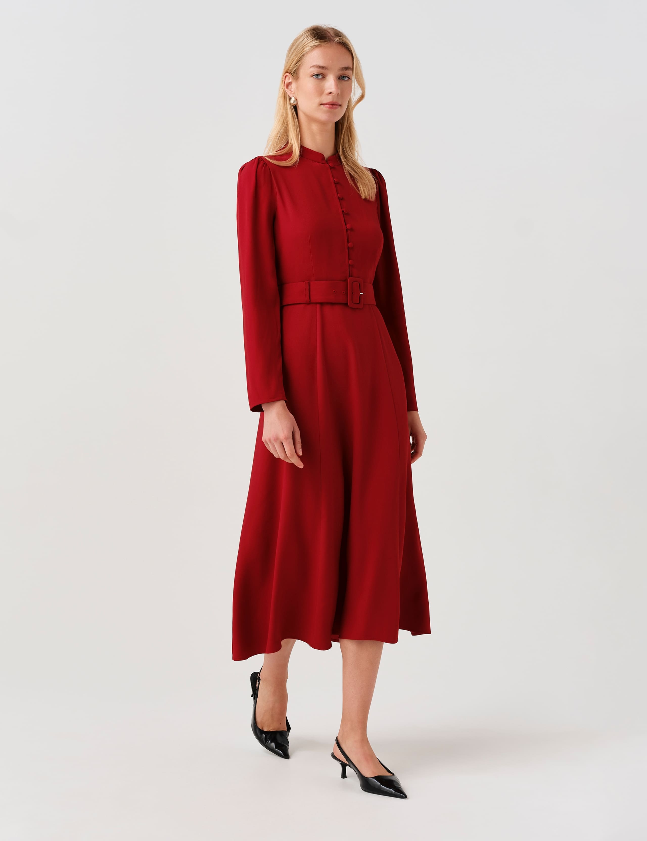 Belted Midi Waisted Dress 4 of 10