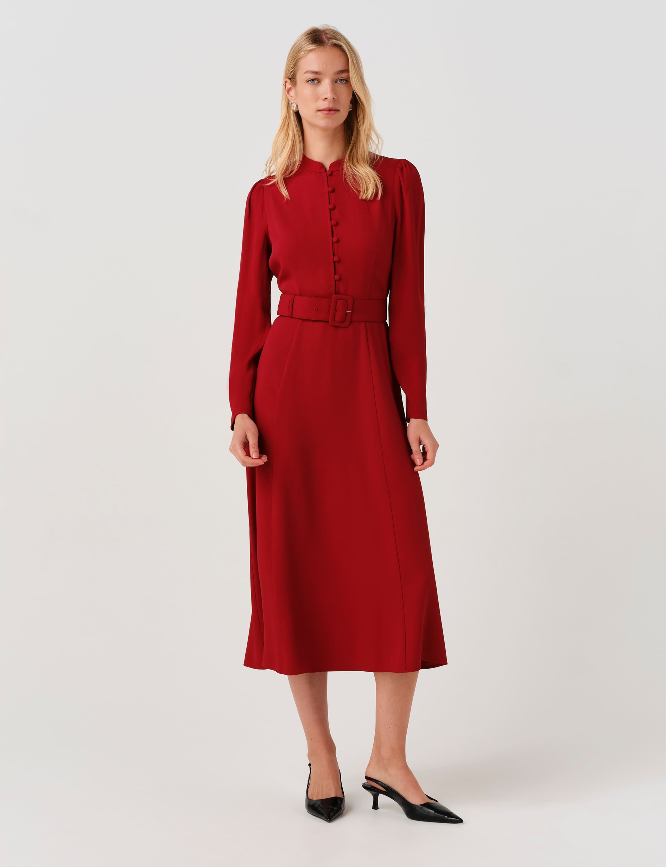 Belted Midi Waisted Dress 9 of 10
