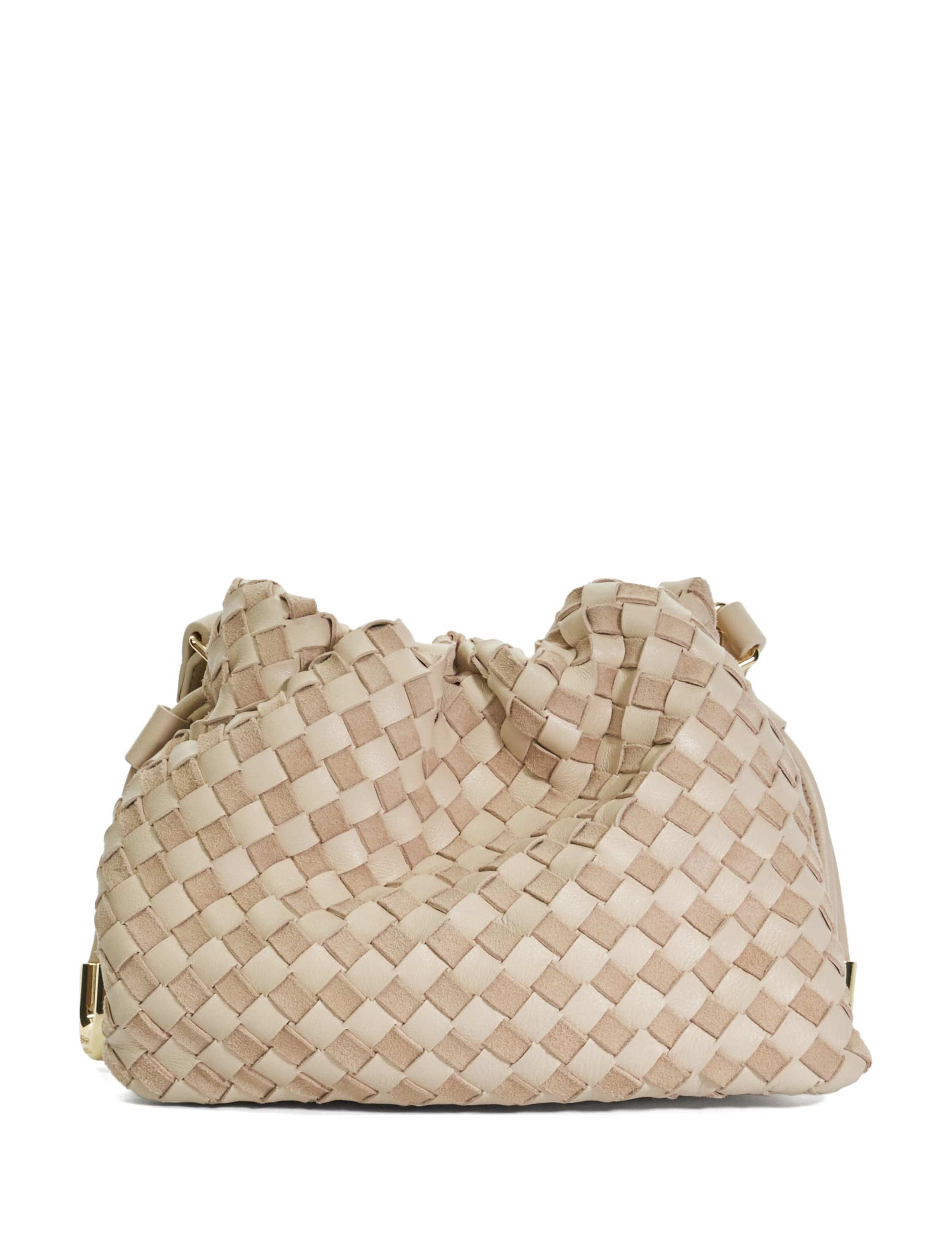 Leather Woven Drawstring Bag 5 of 7