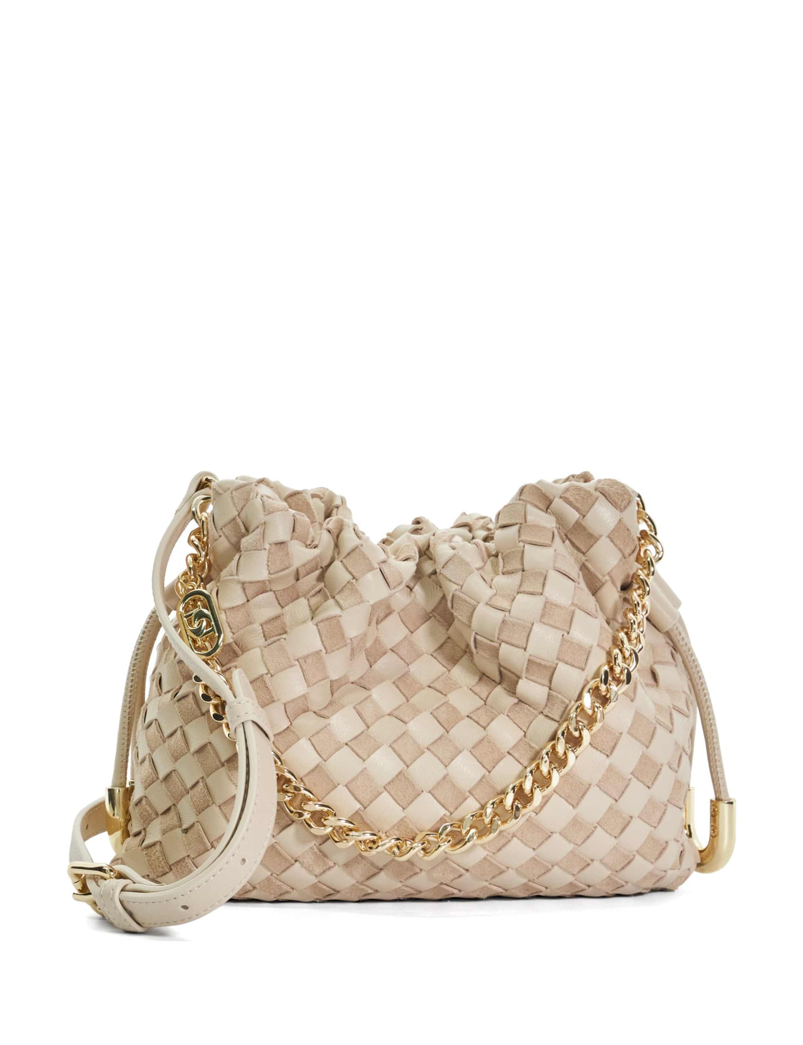 Leather Woven Drawstring Bag 2 of 7