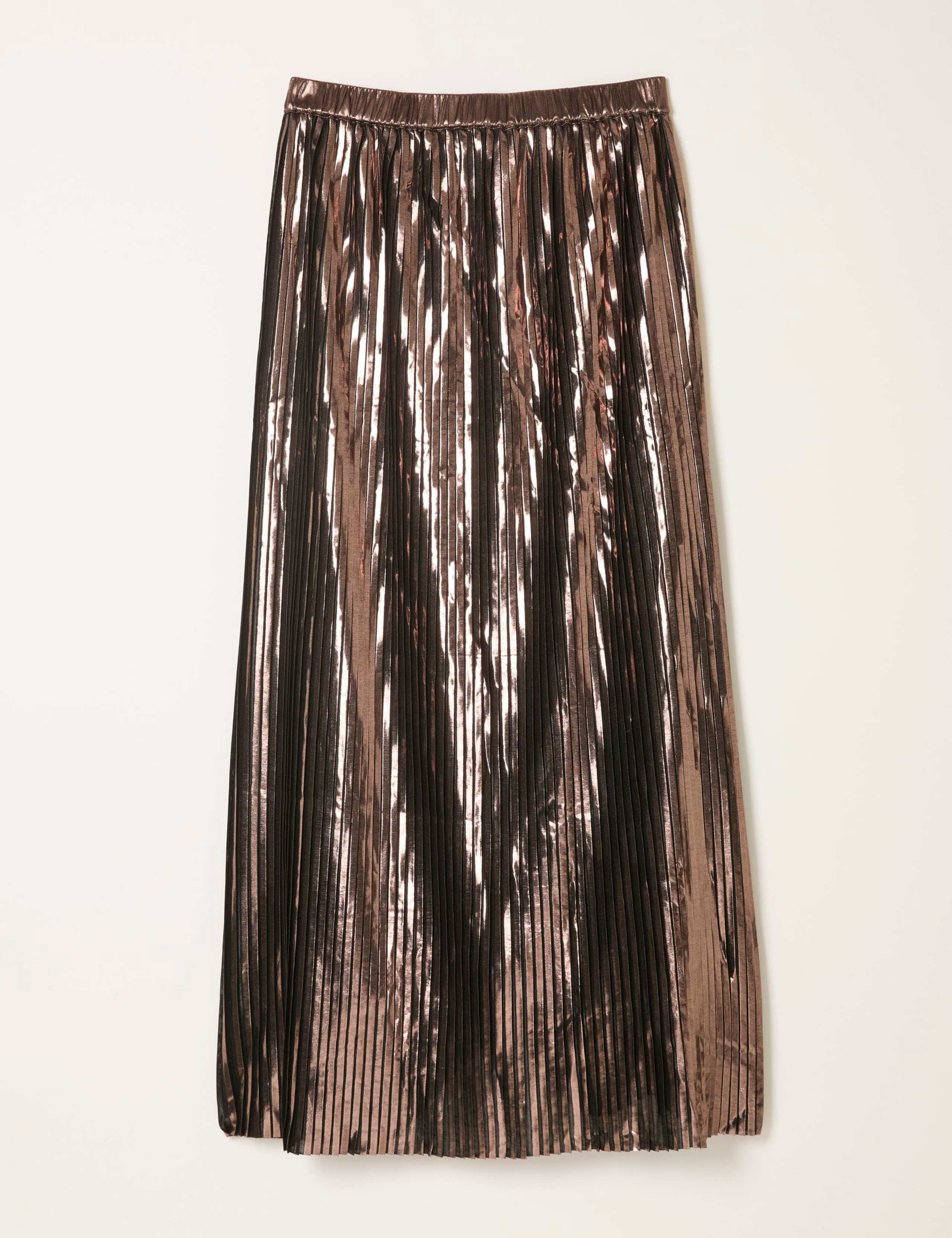 Metallic Pleated Midi Skirt 2 of 4