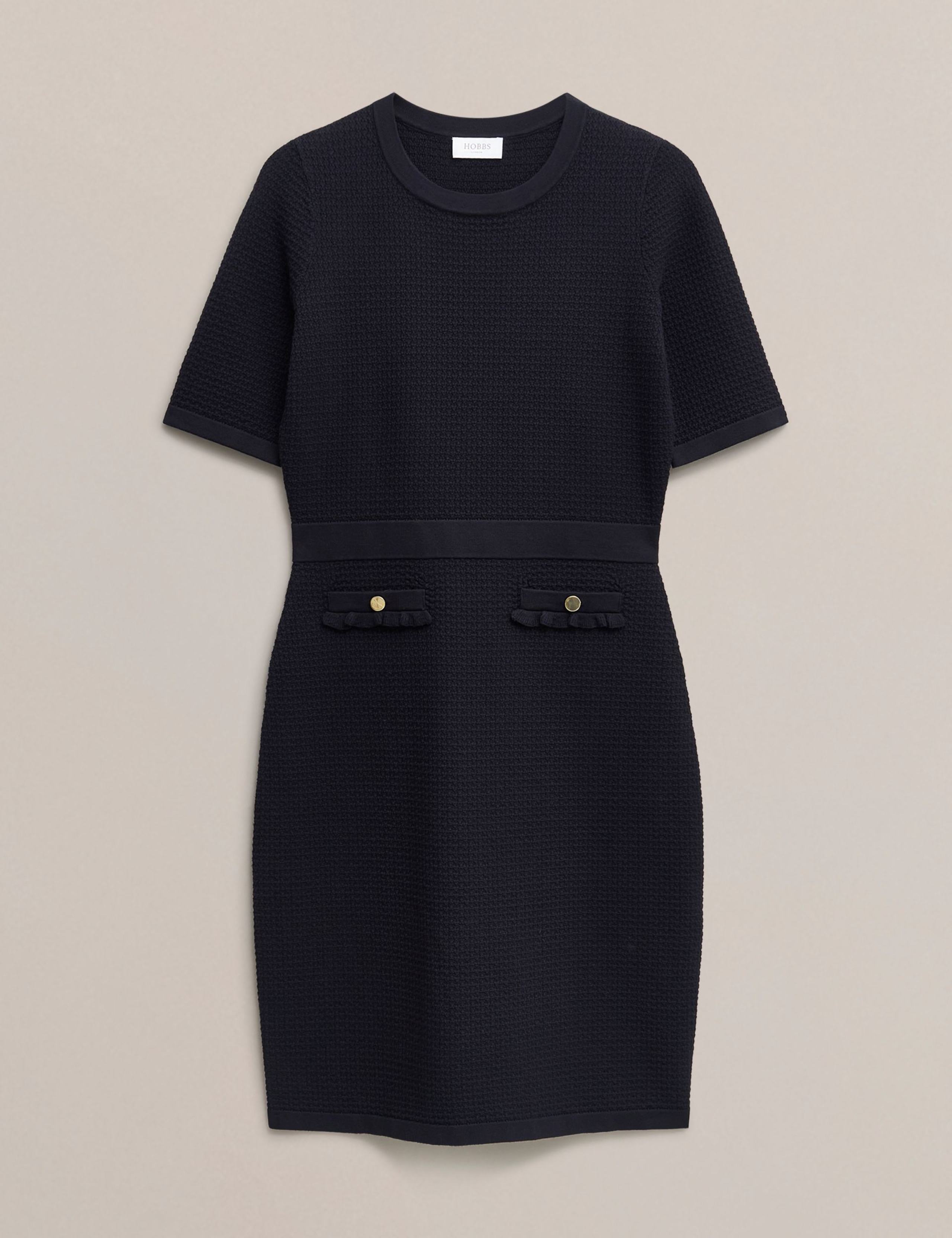 Knitted Textured Knee Length Shift Dress 2 of 5