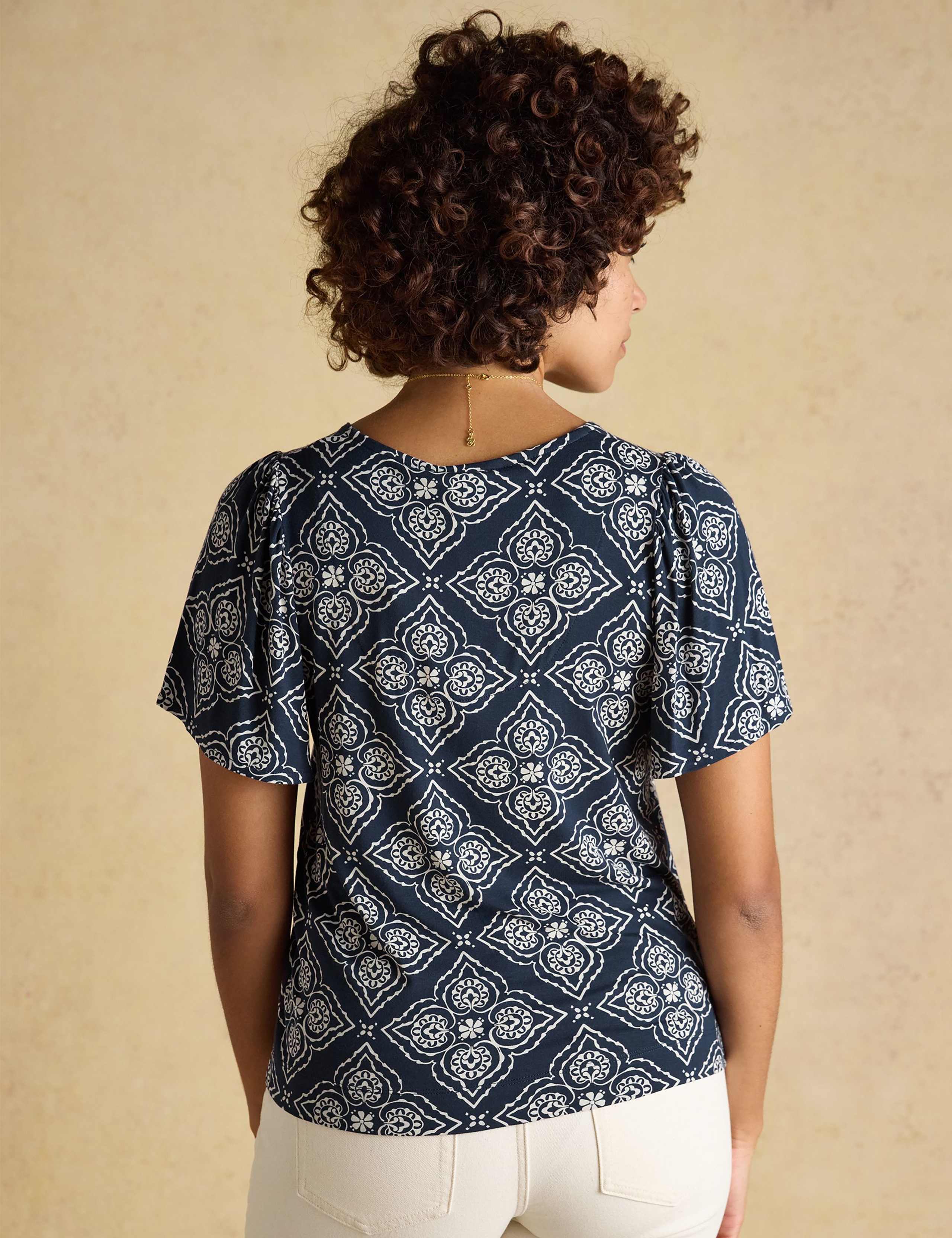 Printed V-Neck Top 4 of 8