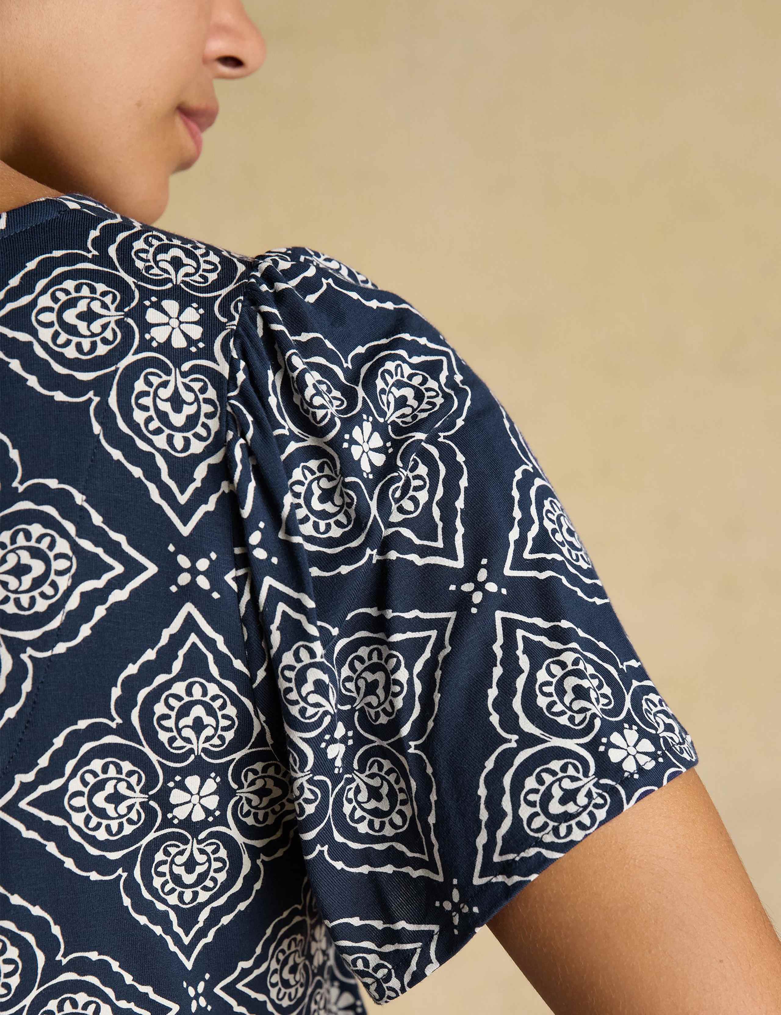 Printed V-Neck Top 6 of 8