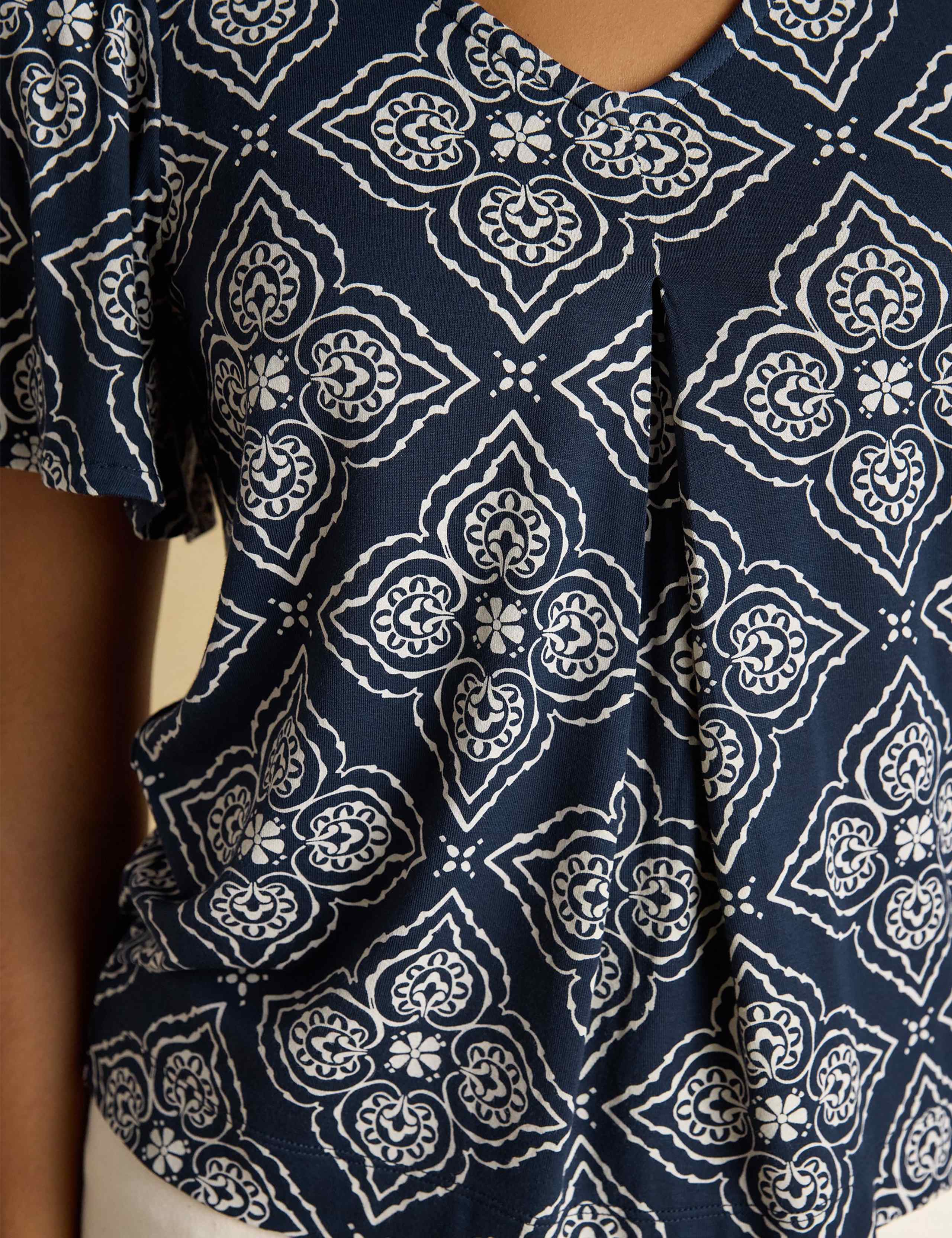 Printed V-Neck Top 7 of 8