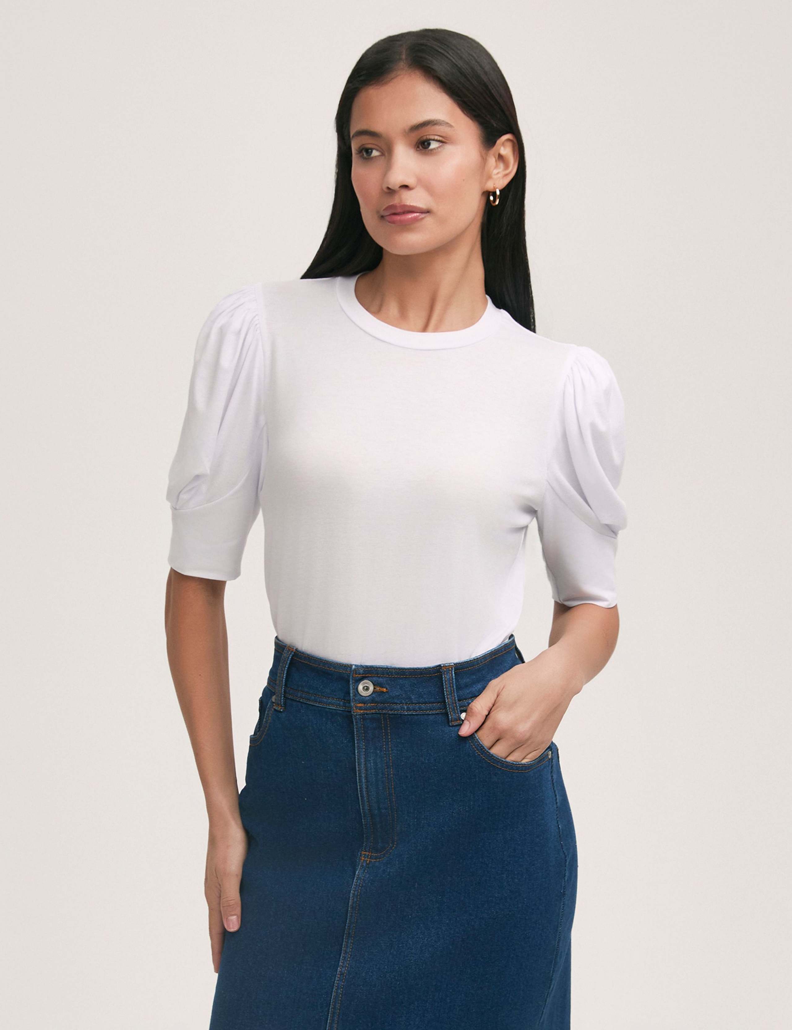 Jersey Puff Sleeve T-Shirt 3 of 4