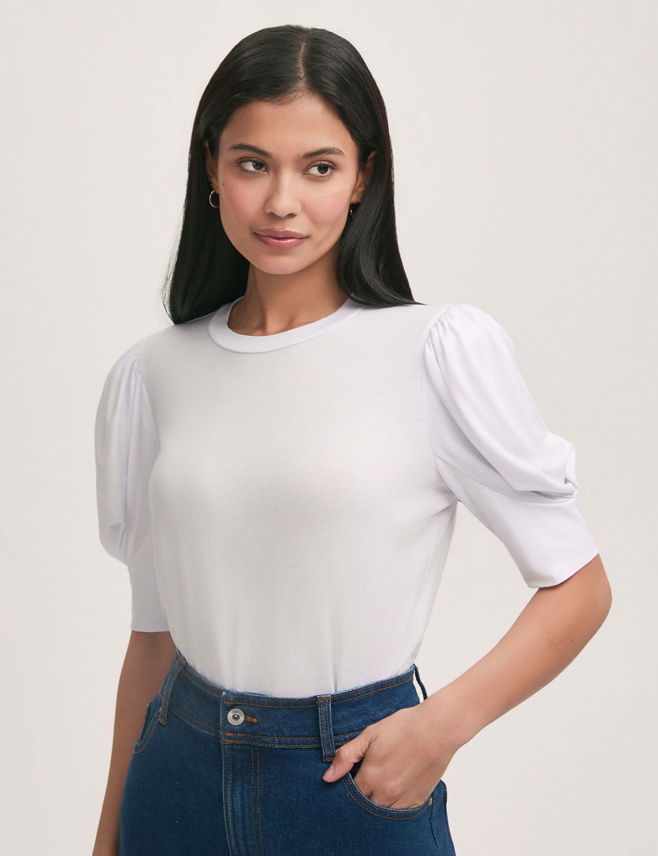 Jersey Puff Sleeve T-Shirt 4 of 4