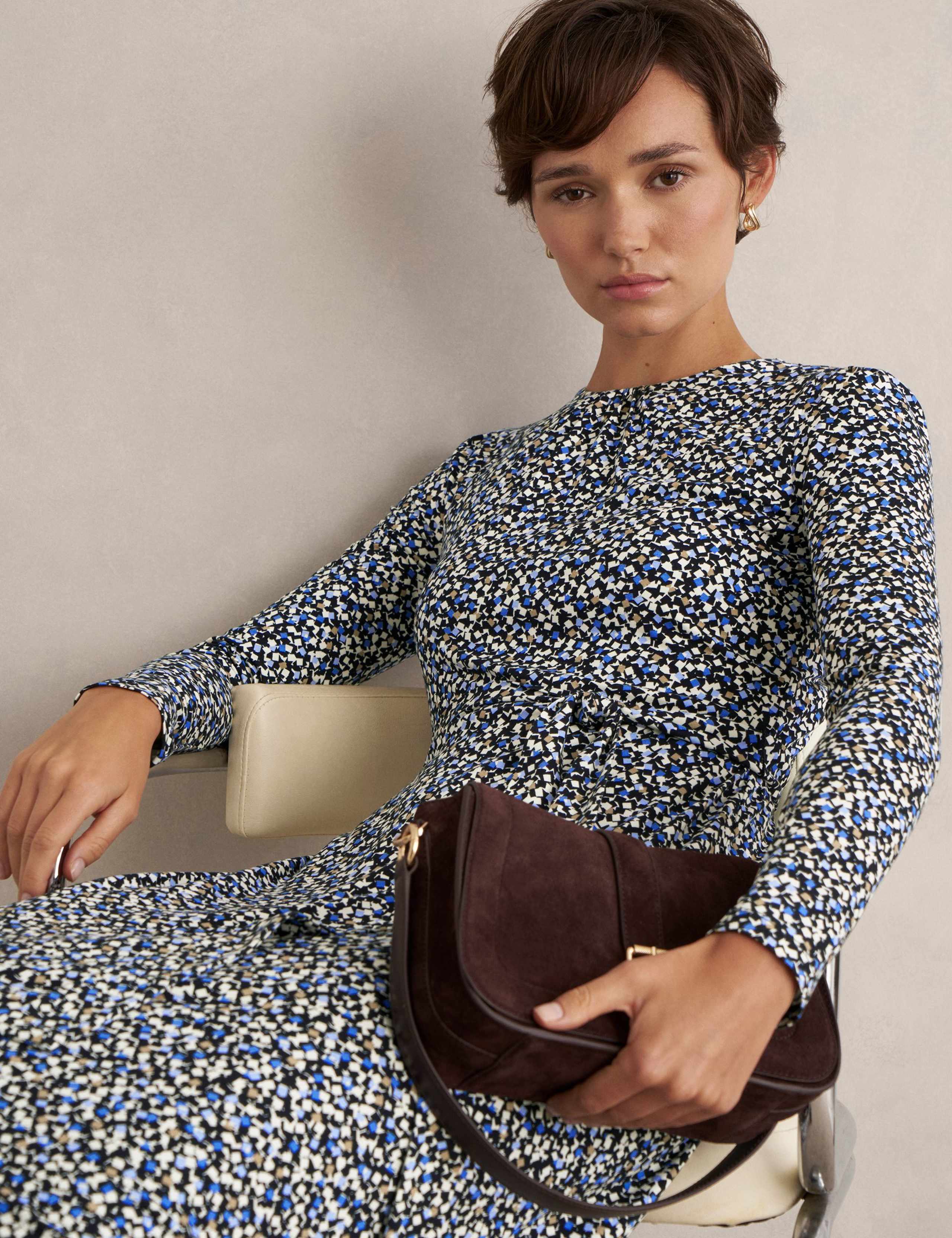 Jersey Geometric Midi Skater Dress 4 of 5