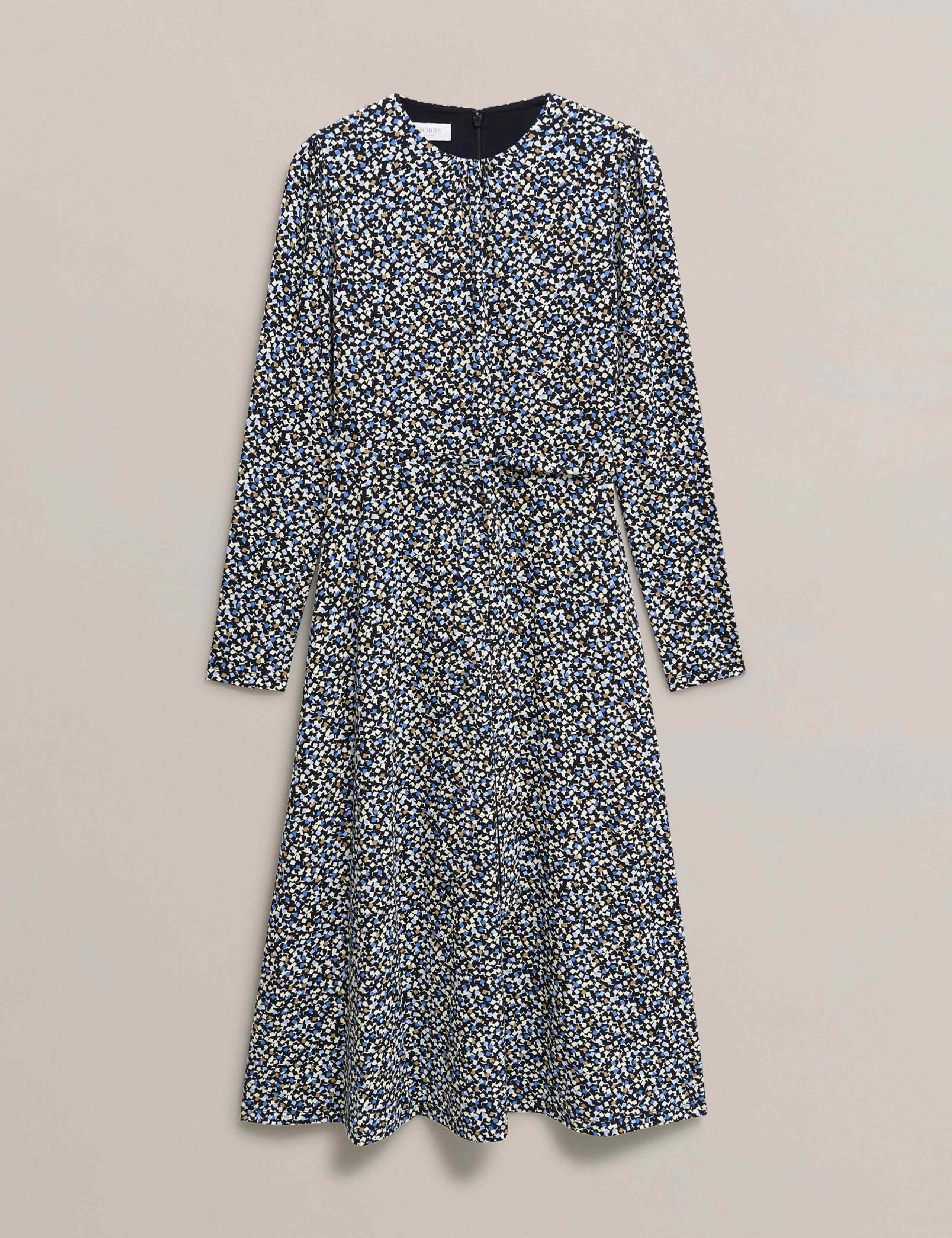 Jersey Geometric Midi Skater Dress 2 of 5