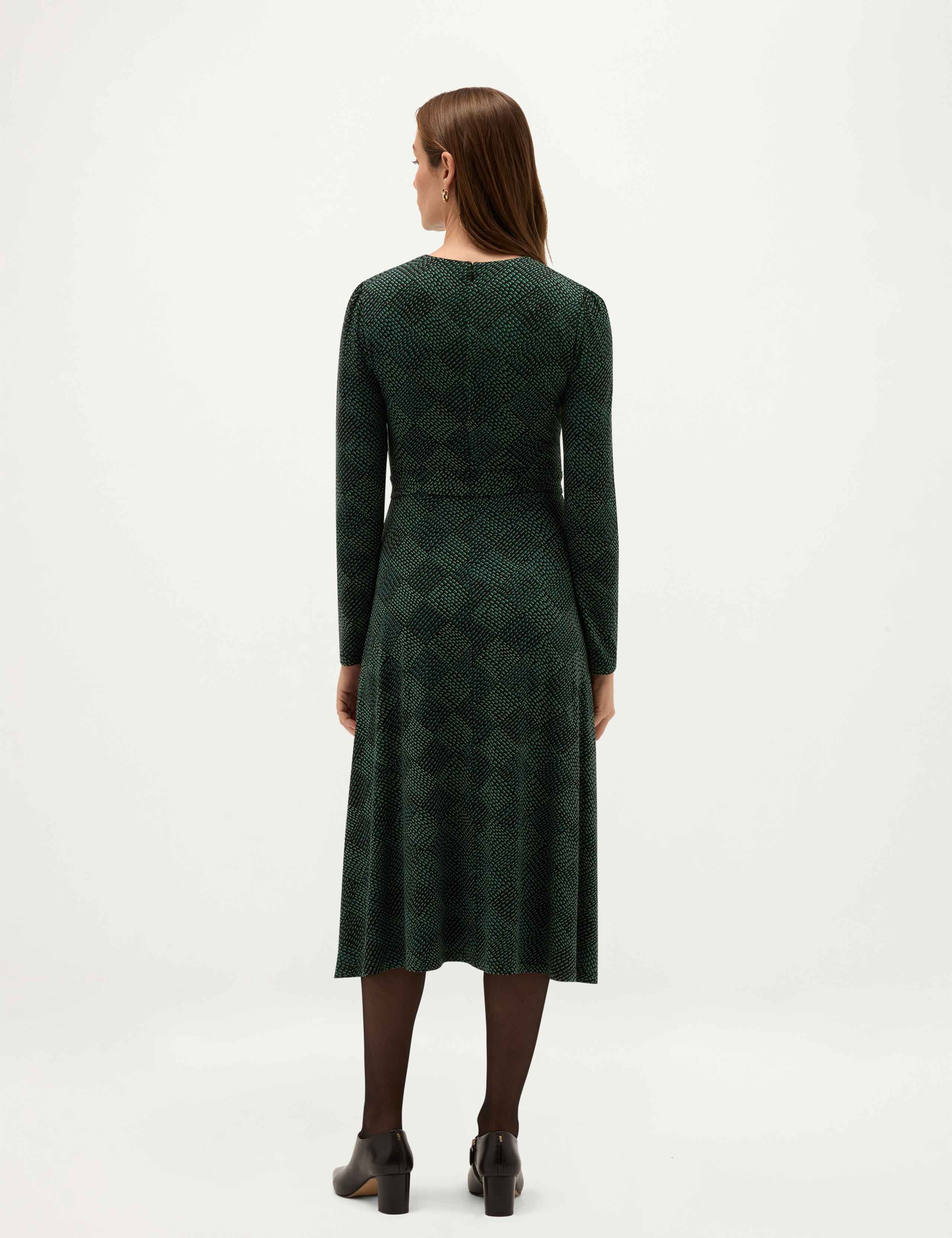 Jersey Geometric Midi Skater Dress 5 of 6