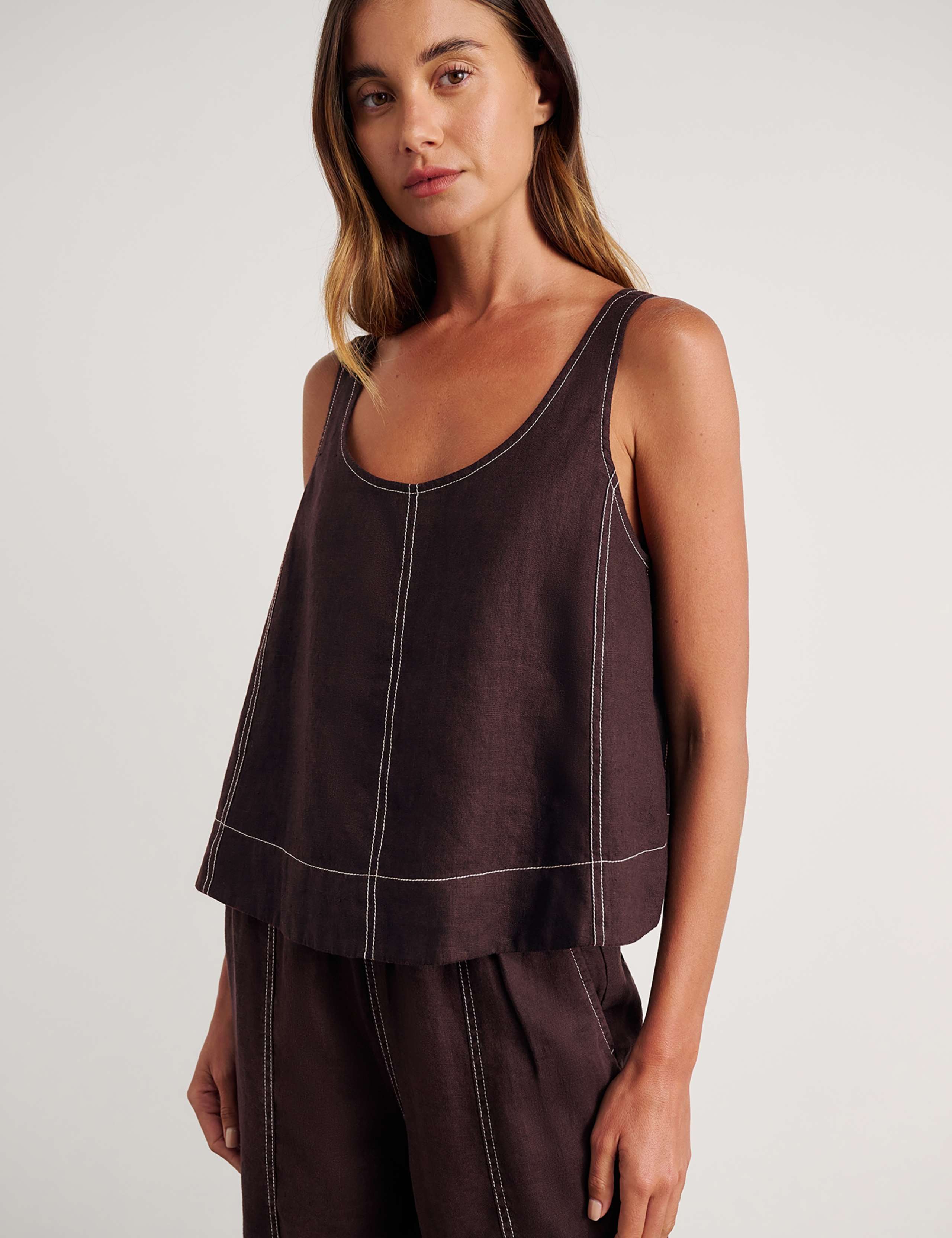 Pure Linen Scoop Neck Cami Top 5 of 7