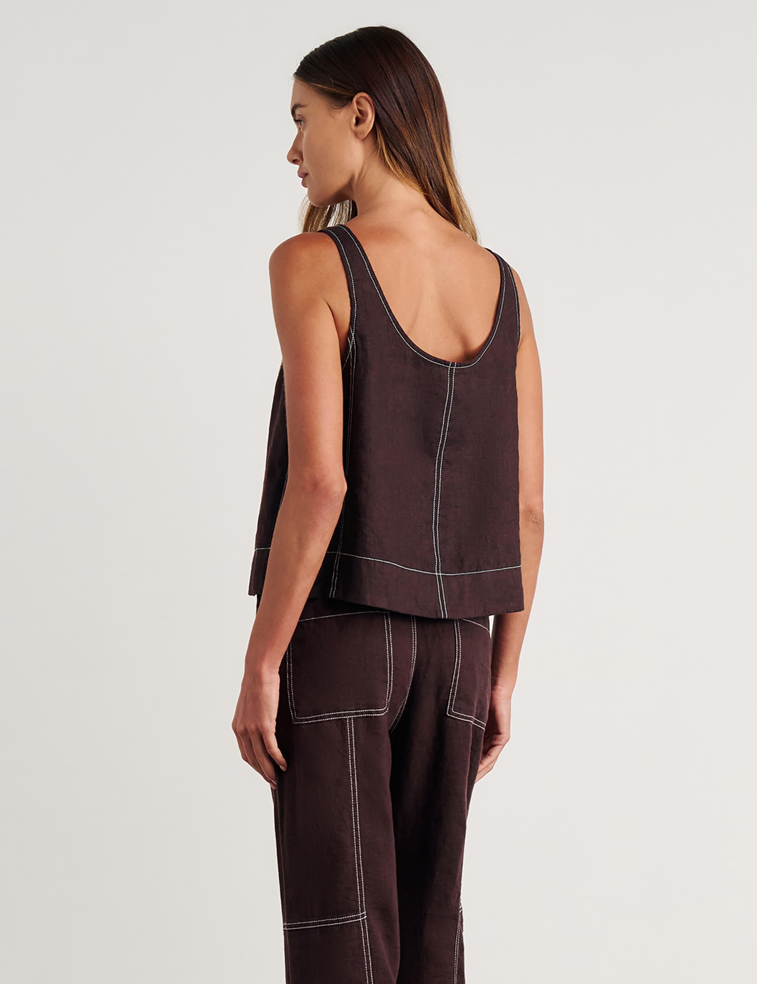 Pure Linen Scoop Neck Cami Top 6 of 7