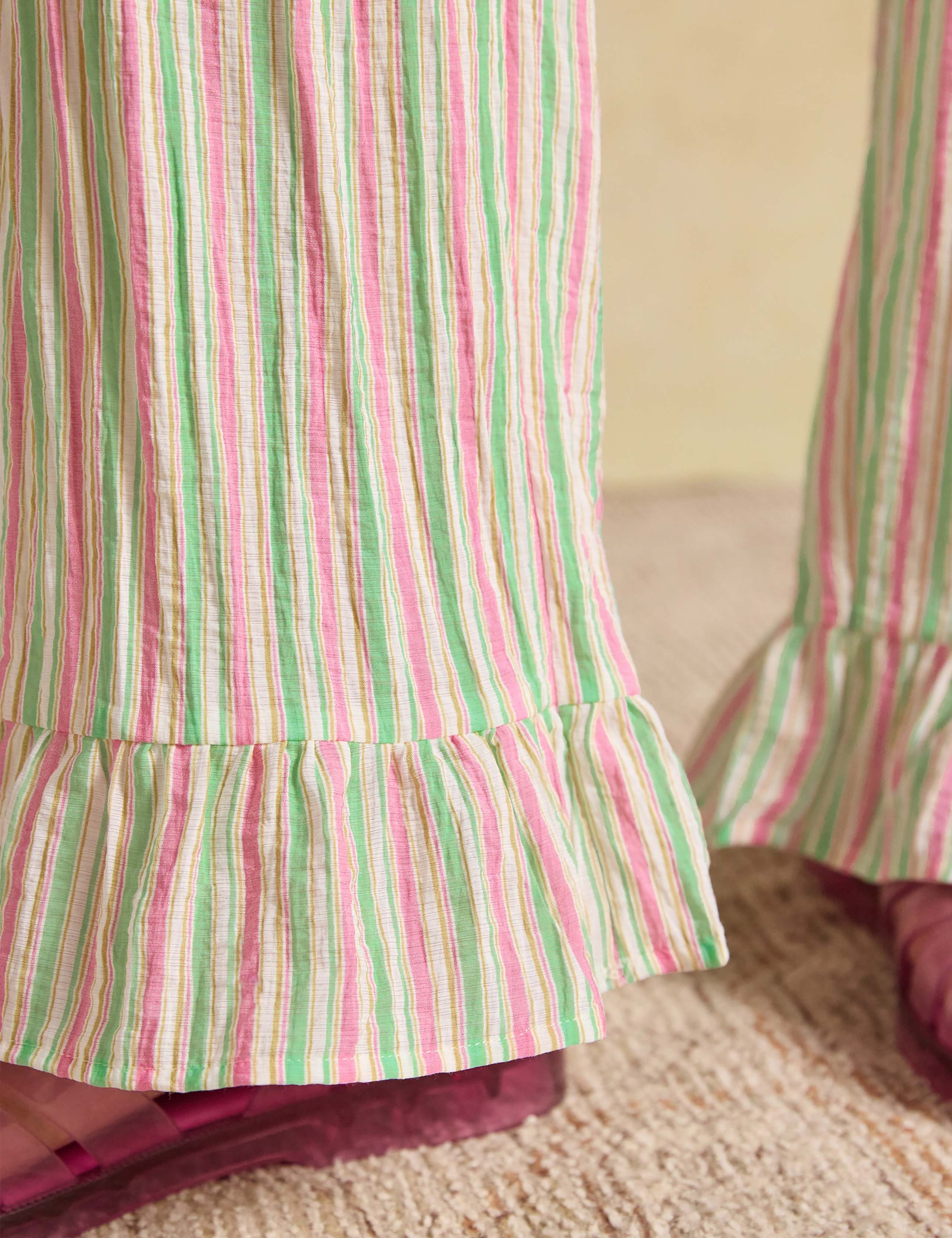 Striped Wide Leg Frill Hem Trousers 7 of 8
