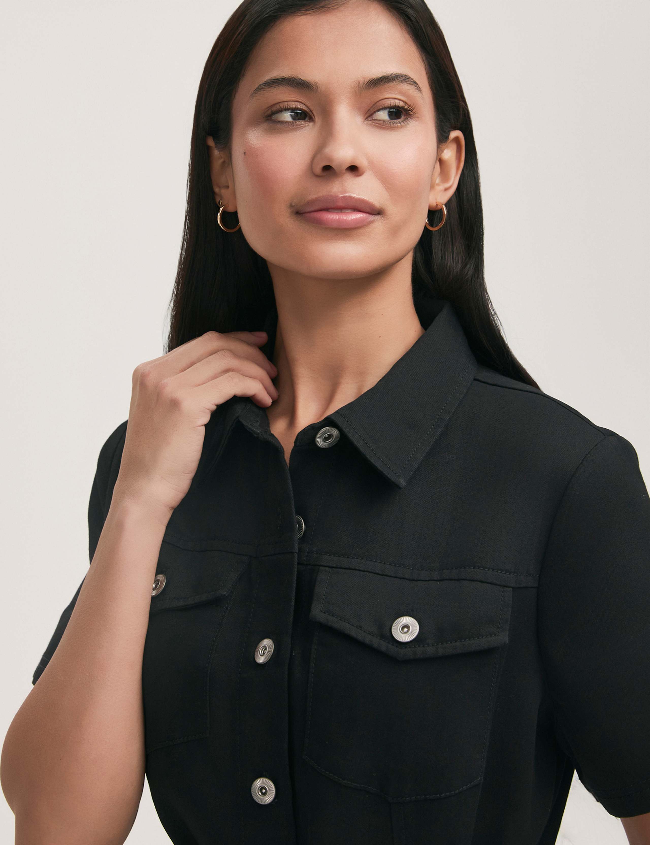 Cotton Rich Denim Midi Shirt Dress 4 of 4