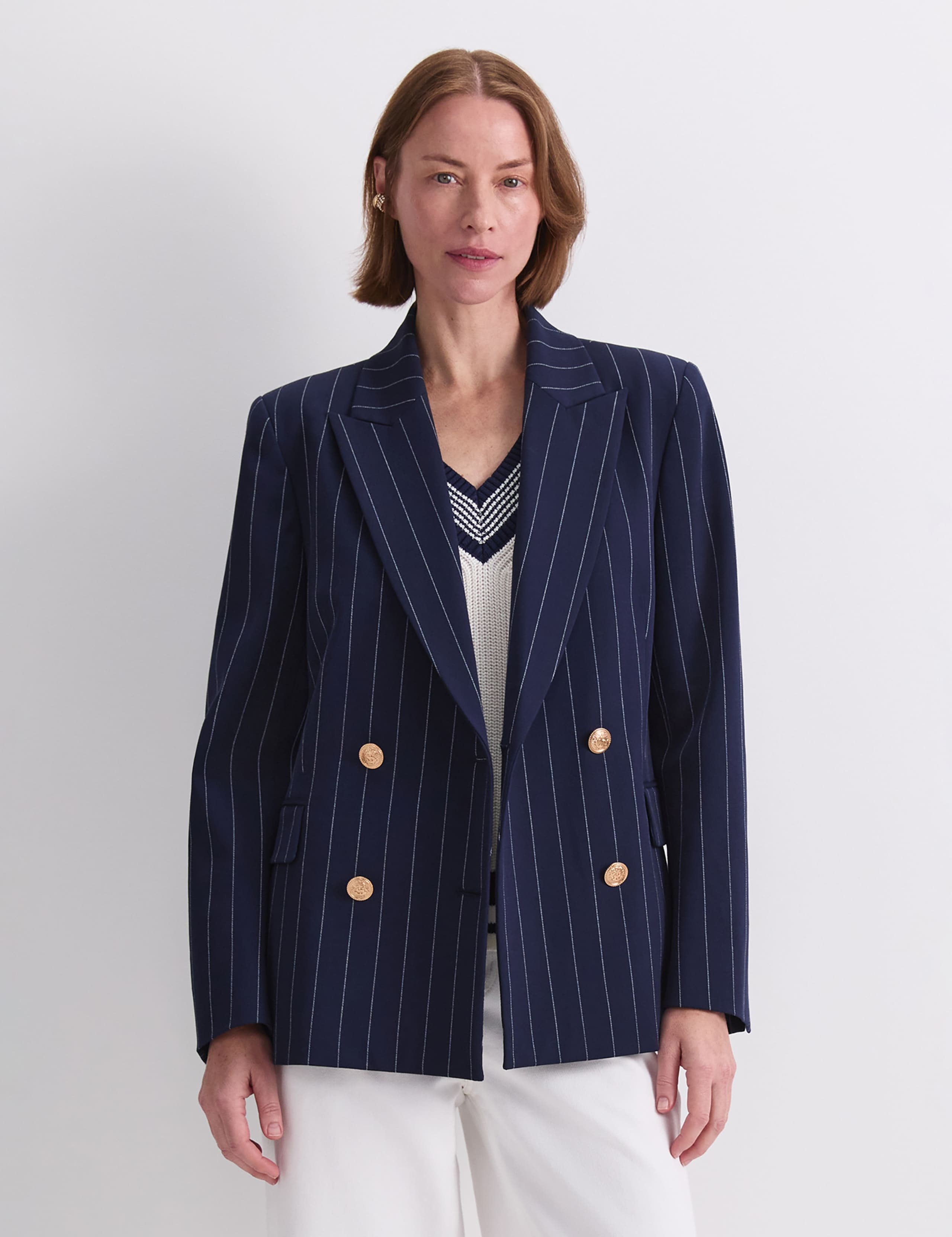 Pinstripe Double Breasted Blazer 7 of 8