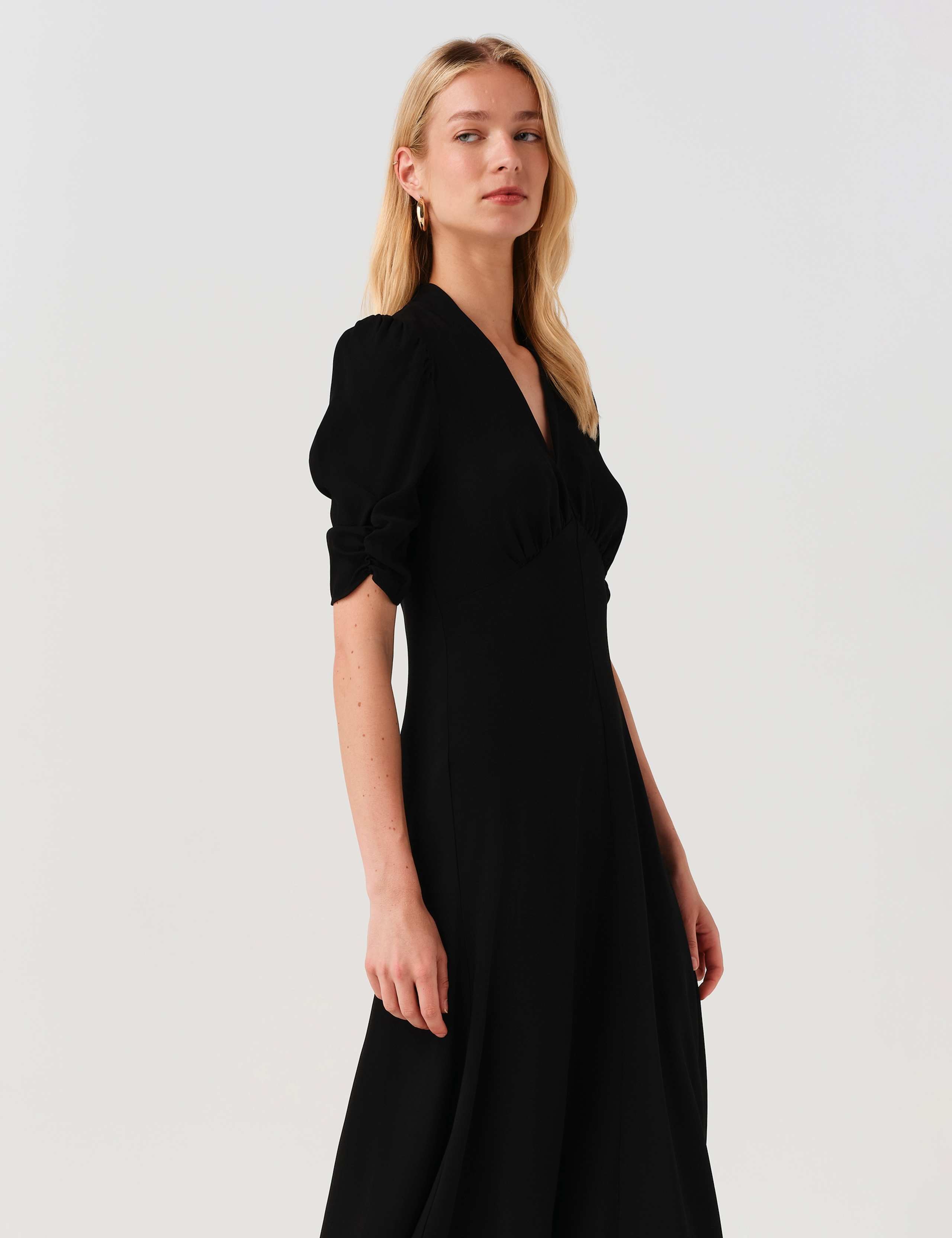 Crepe V-Neck Midi Tea Dress 5 of 10
