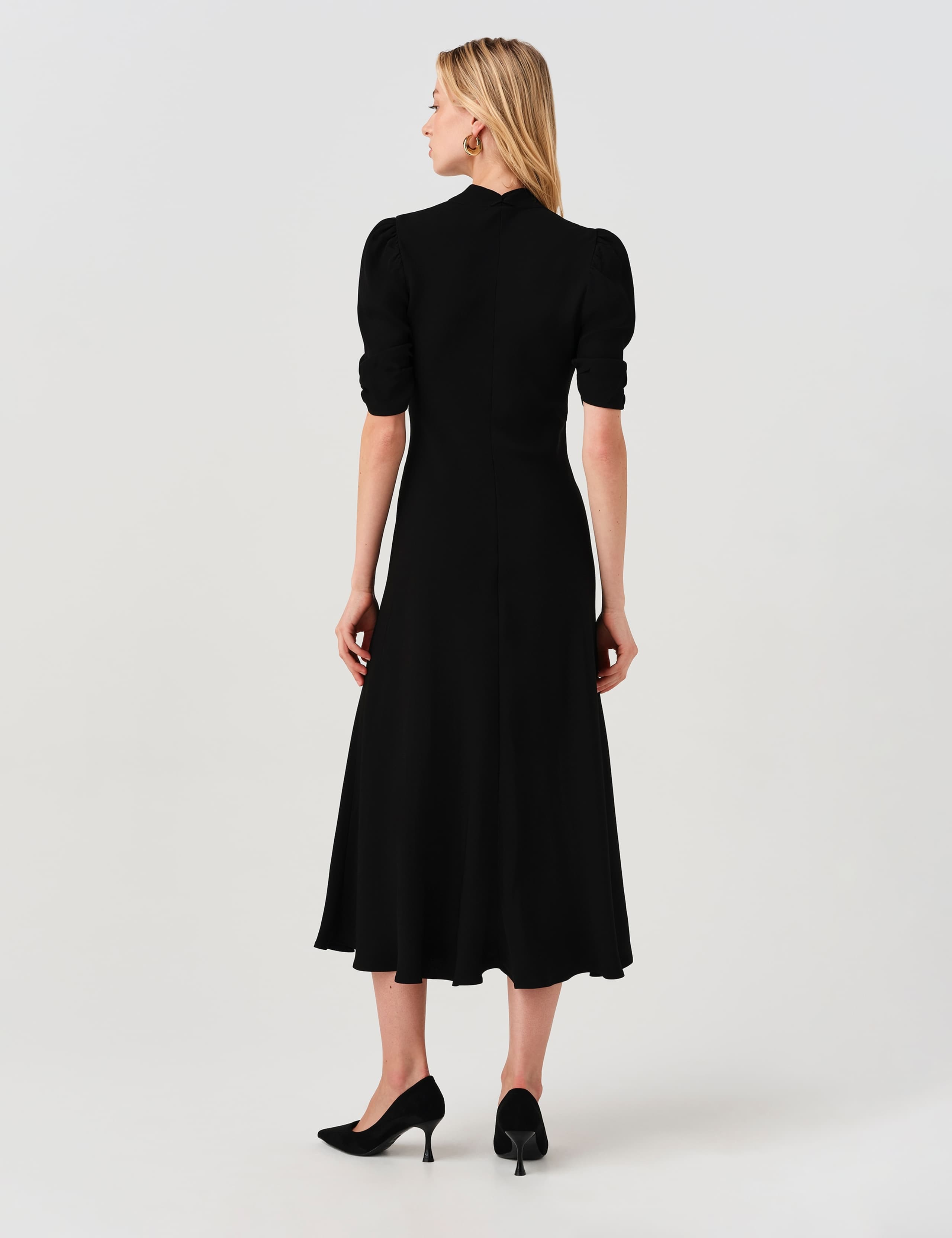 Crepe V-Neck Midi Tea Dress 6 of 10