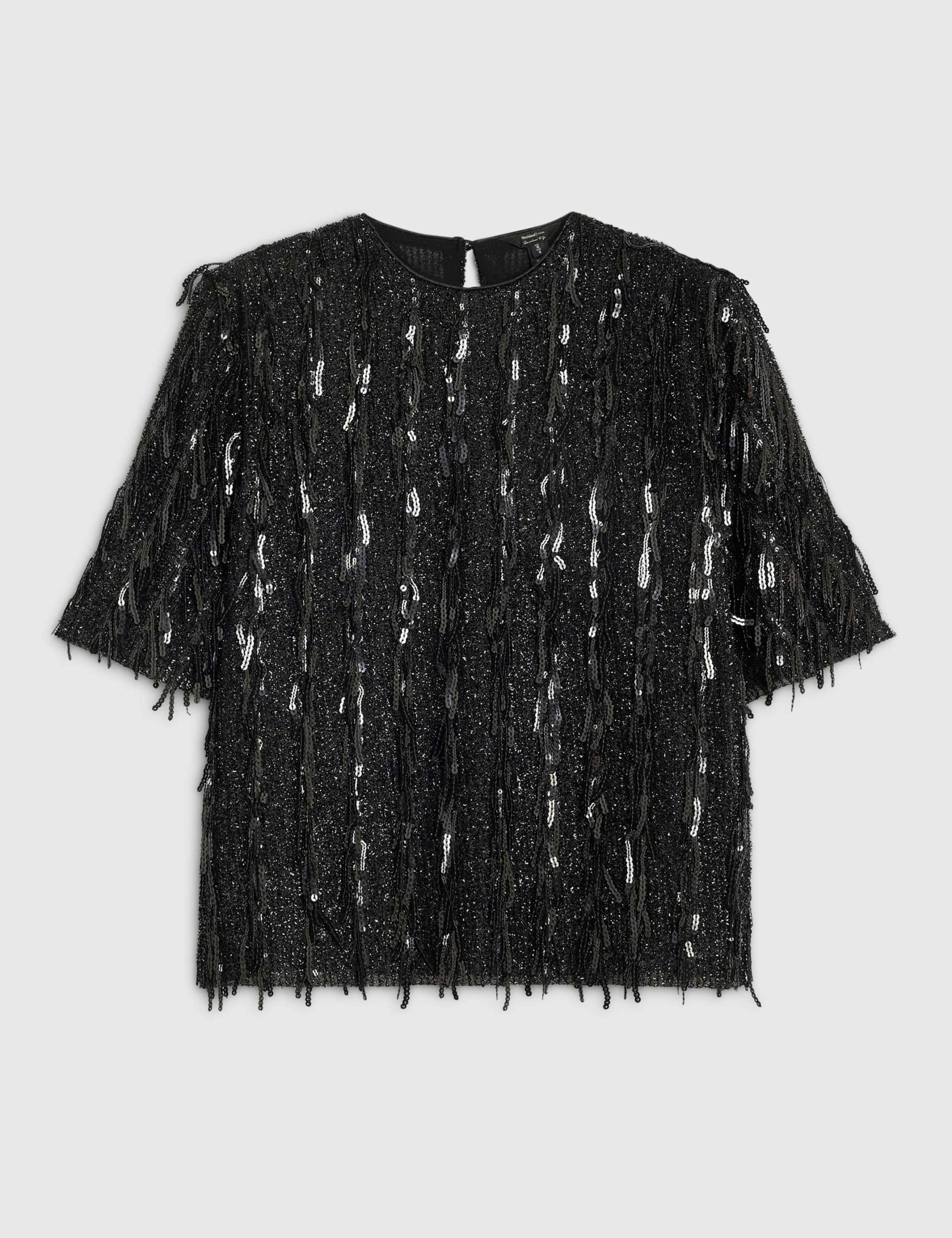 Sequin Round Neck T-Shirt 2 of 6