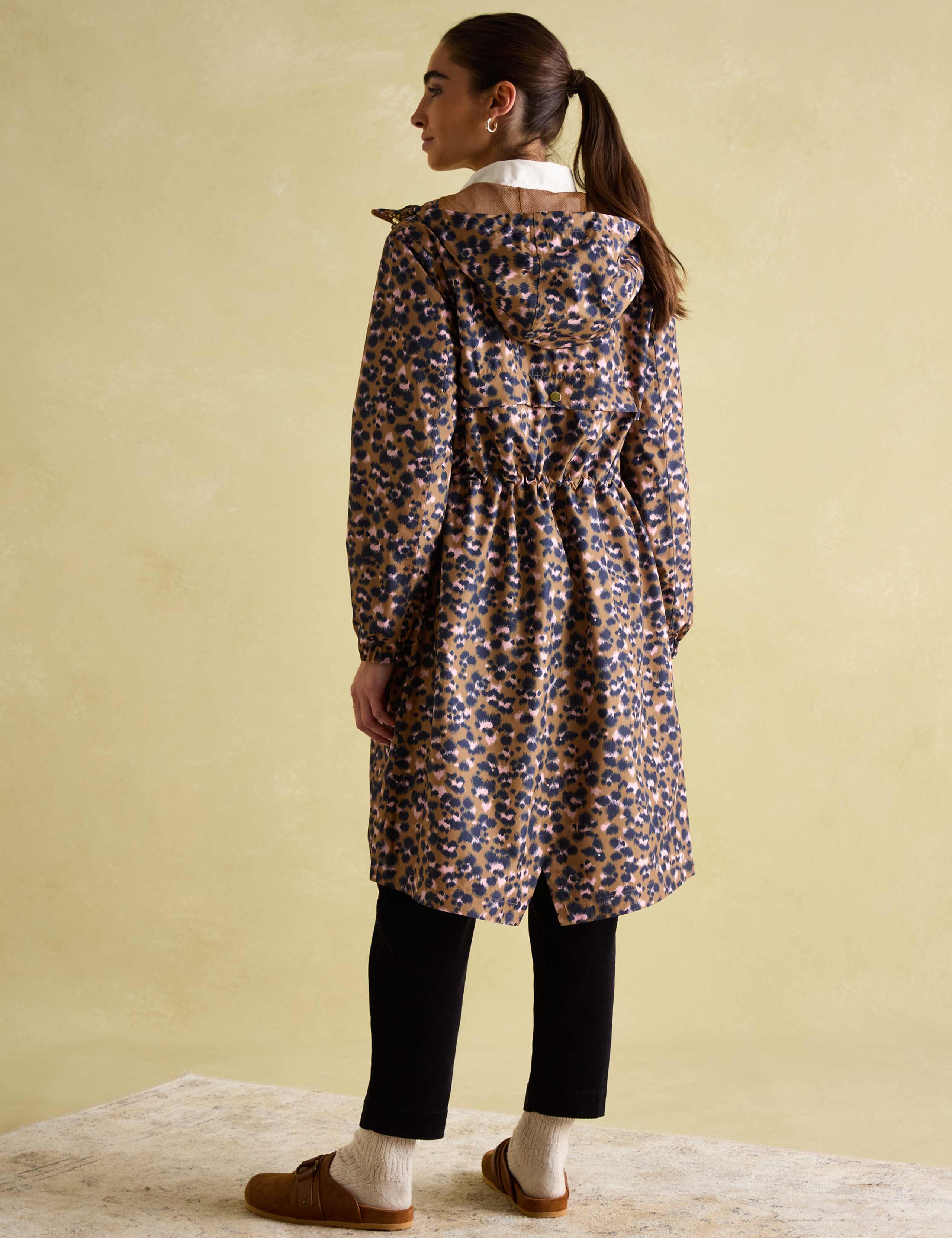 Animal Print Hooded Packaway Longline Raincoat 5 of 6