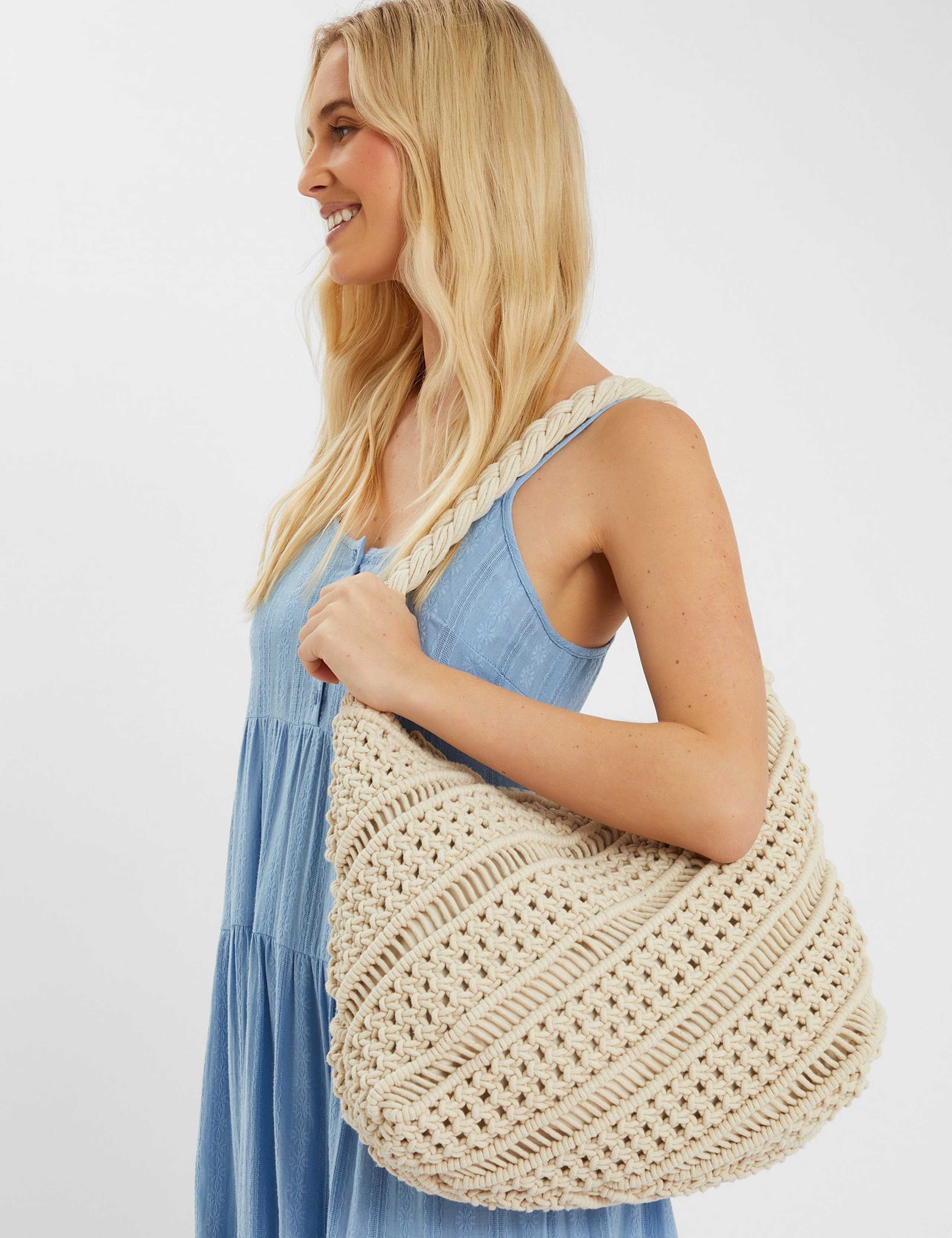 Pure Cotton Macrame Shoulder Bag 2 of 5