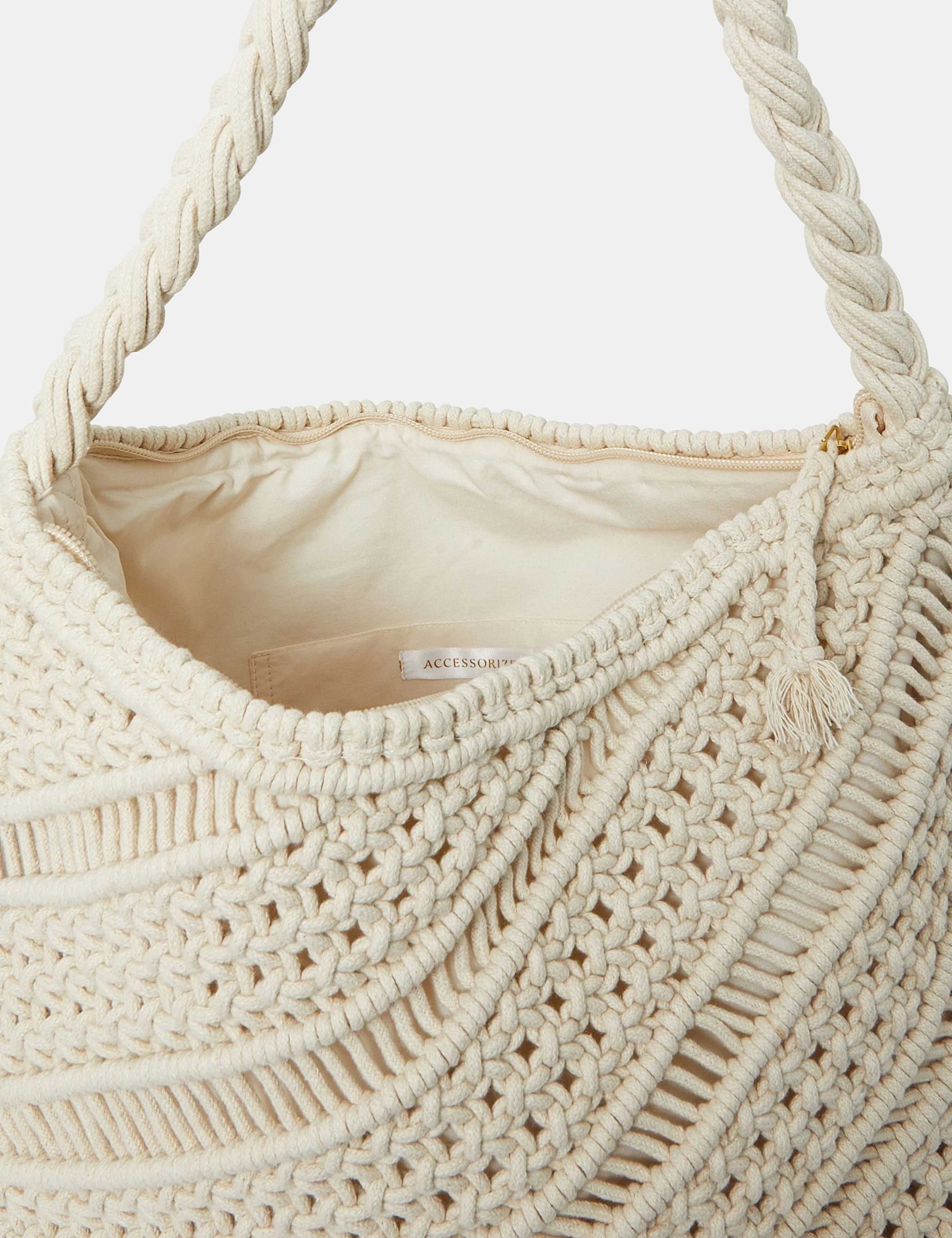 Pure Cotton Macrame Shoulder Bag 4 of 5