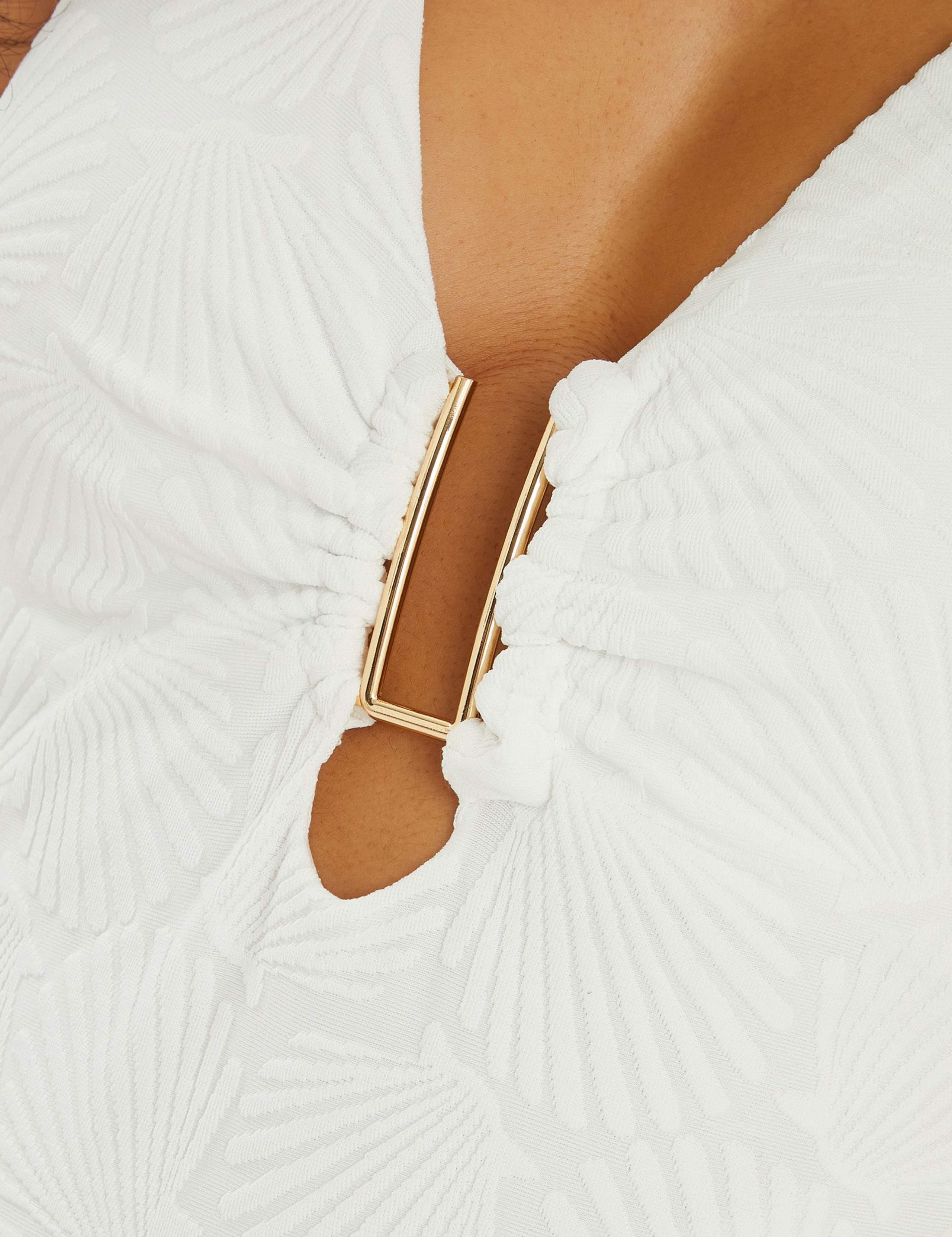 Textured Ring Detail Halterneck Swimsuit 3 of 3
